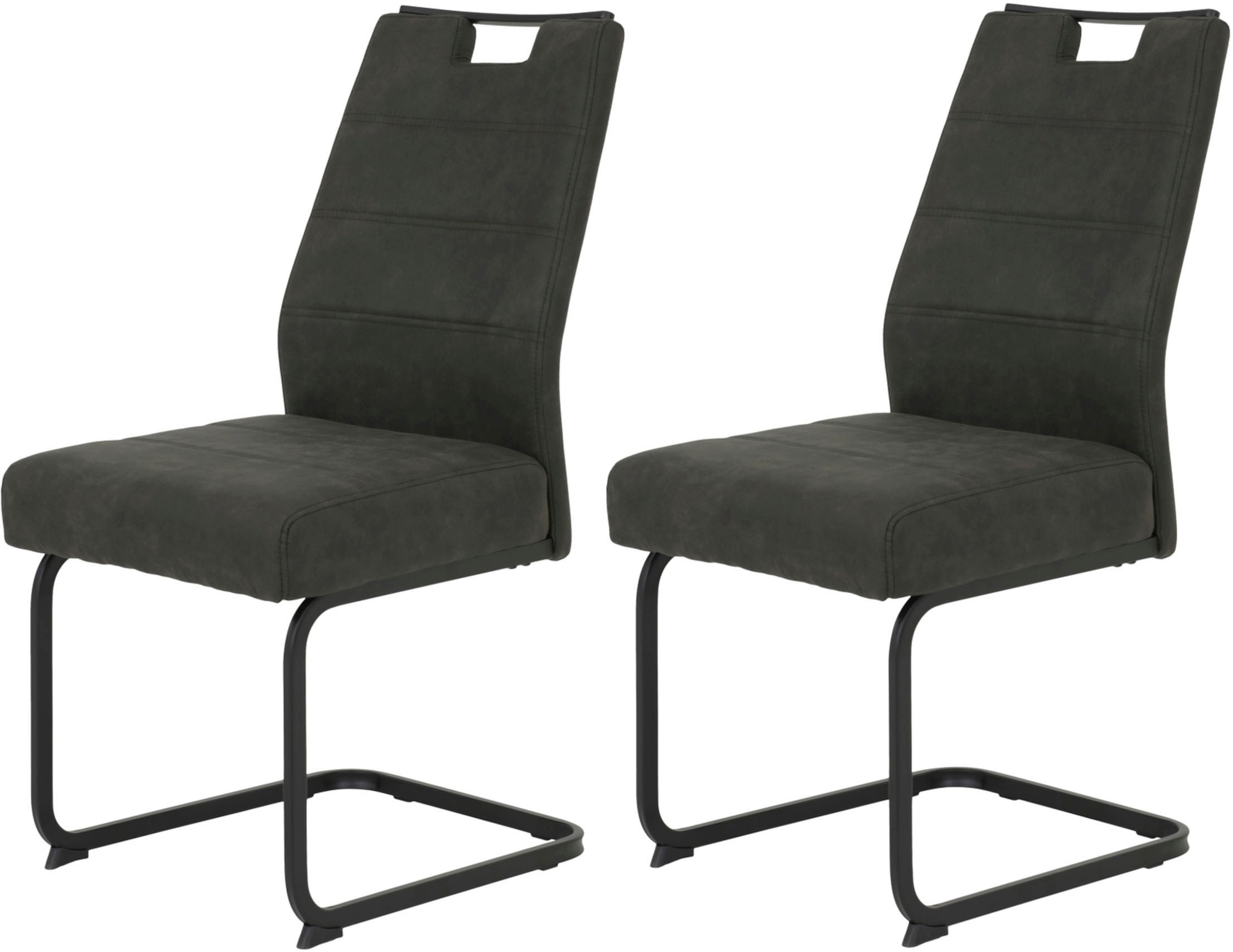 Image of HELA Freischwinger "KERTIN" (Set) 2 Stk.XL Sitzbreite, Griff, Federkorb, 140kg belastbar