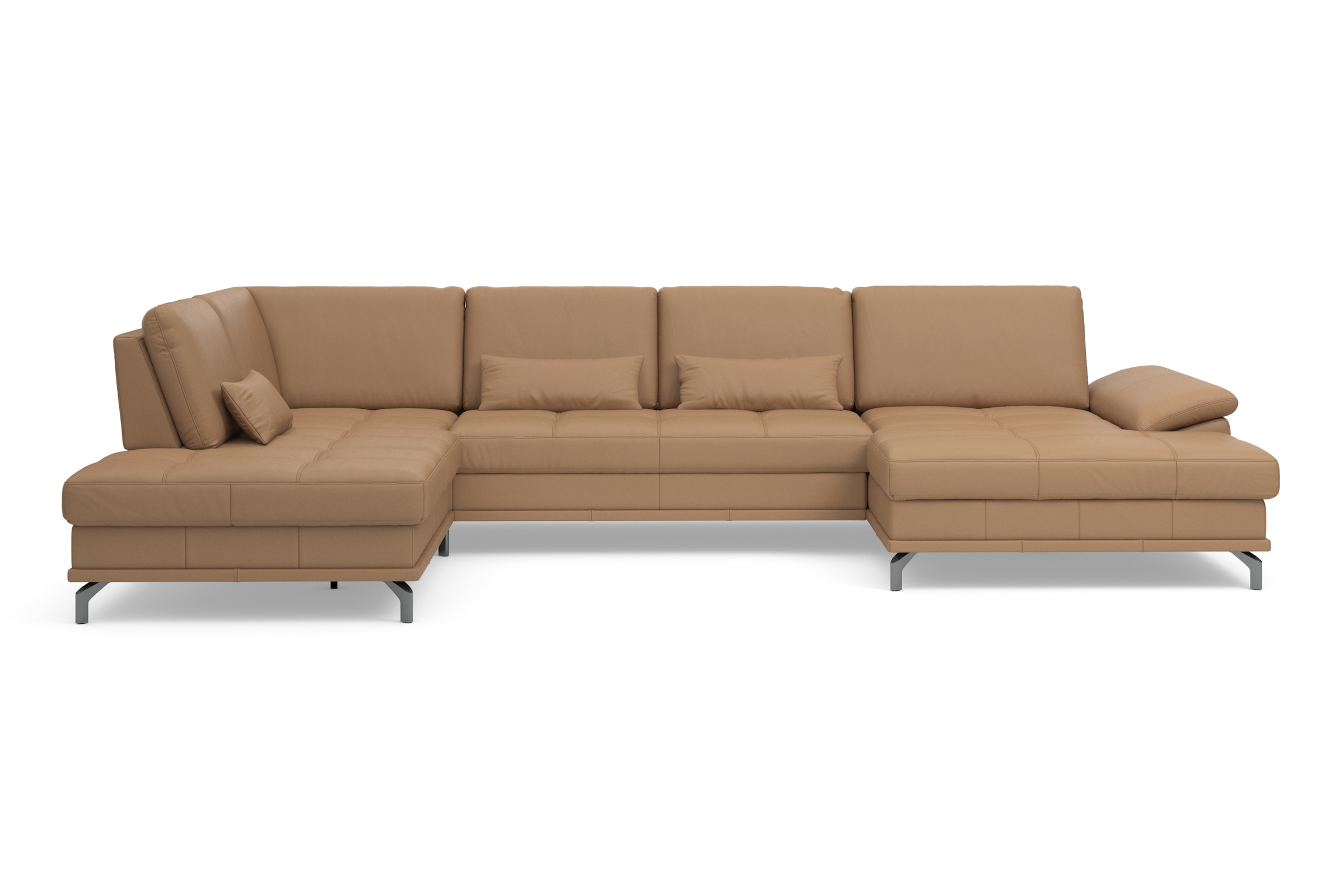 Places of Style Wohnlandschaft »Costello U-Form, mit Sitztiefenverstellung, Armteilverstellung und«, 3 Nierenkissen, optional Bettfunktion und Bettkasten