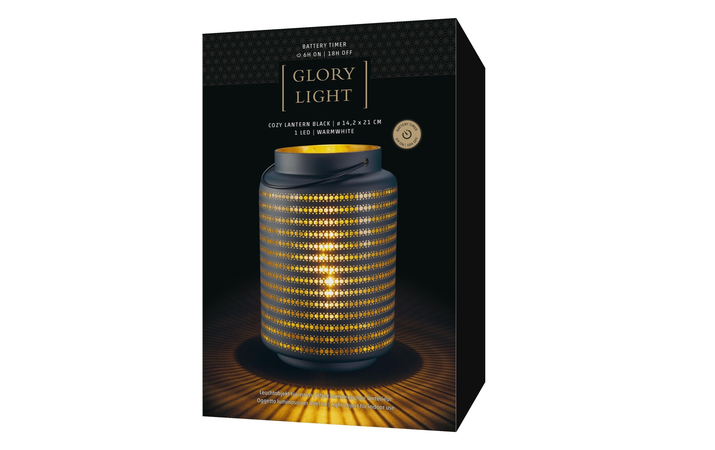 STT Laterne »Glas Cozy Lantern M black«