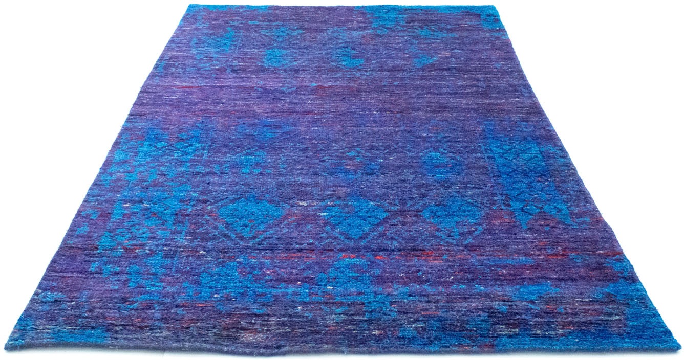 Image of morgenland Teppich »Designer Teppich handgeknüpft blau«, rechteckig, 18 mm Höhe, Viskose bei Ackermann Versand Schweiz