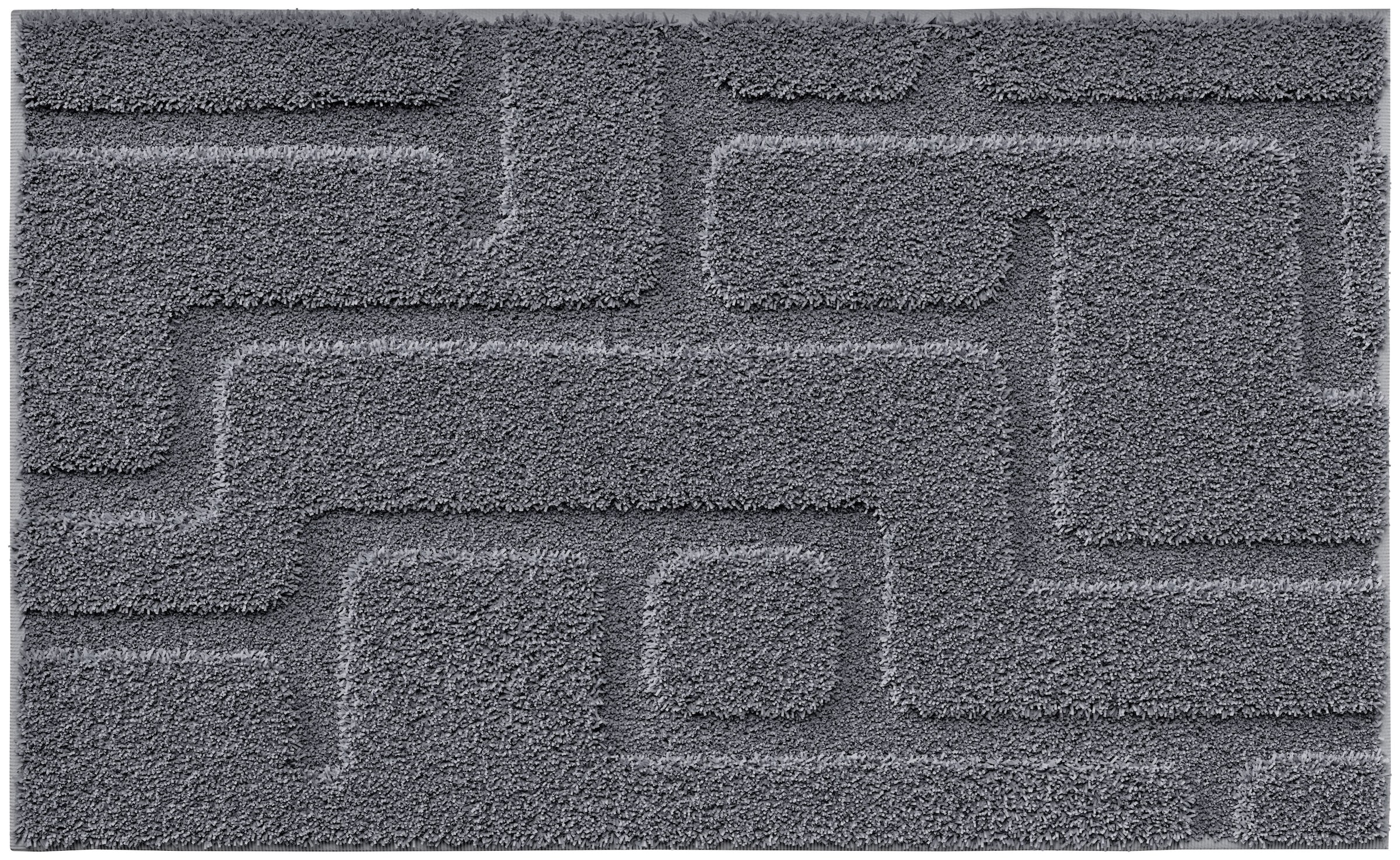 Grund Tapis de bain »Riana, Badvorleger, Badezimmer Teppich, sehr weich« Höhe 20 mm revêtement antidérapant Séchage rapide design moderne avec lignes en structure relief, fabriqué en Europe