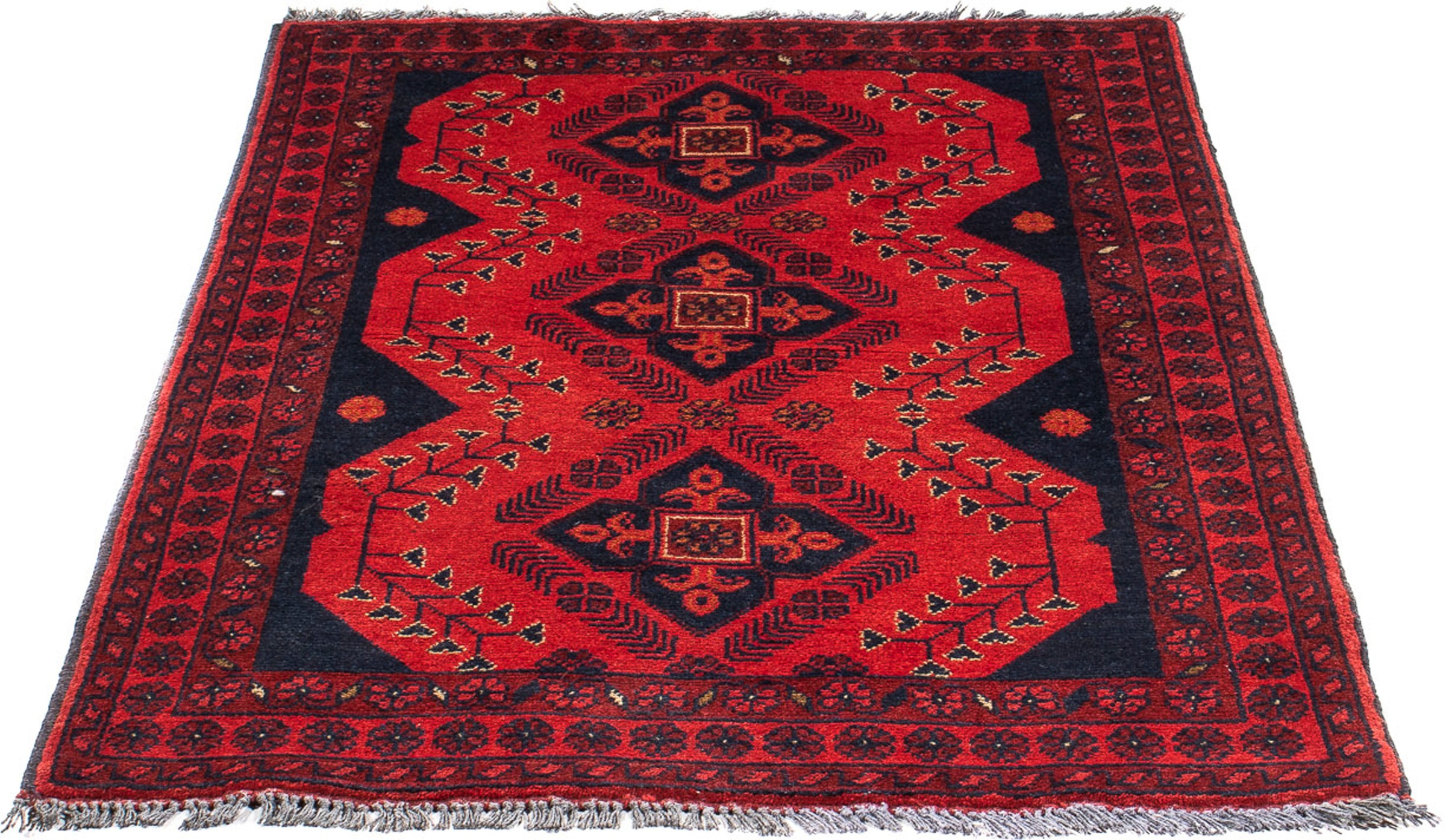 Image of morgenland Orientteppich »Afghan - Kunduz - 123 x 81 cm - dunkelrot«, rechteckig, 7 mm Höhe, Wohnzimmer, Handgeknüpft, Einzelstück mit Zertifikat bei Ackermann Versand Schweiz