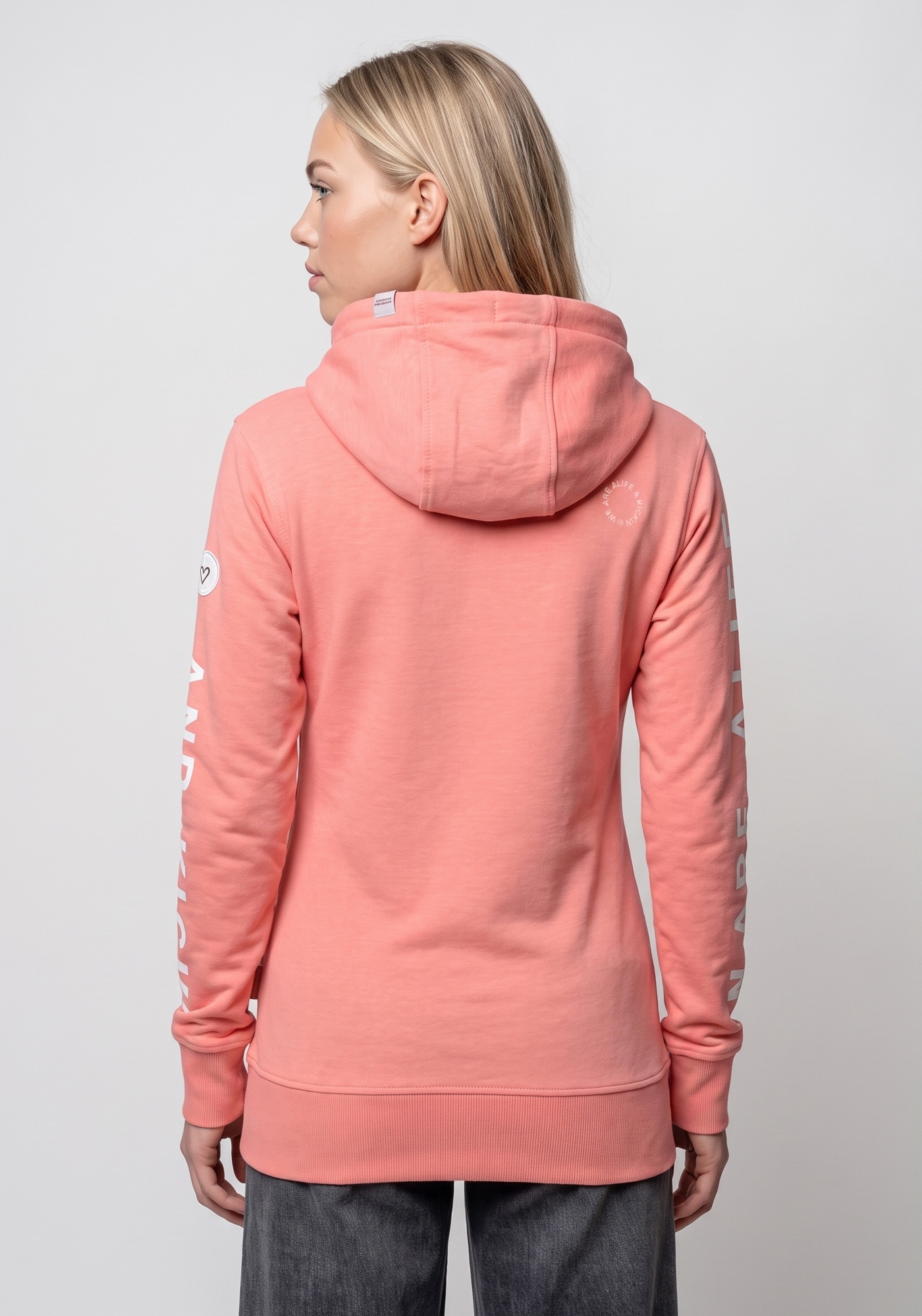 Alife & Kickin 1100000002199 »JessyAK A« leichte Kapuzensweatjackemit Logo-Schriftzug auf den Ärmeln