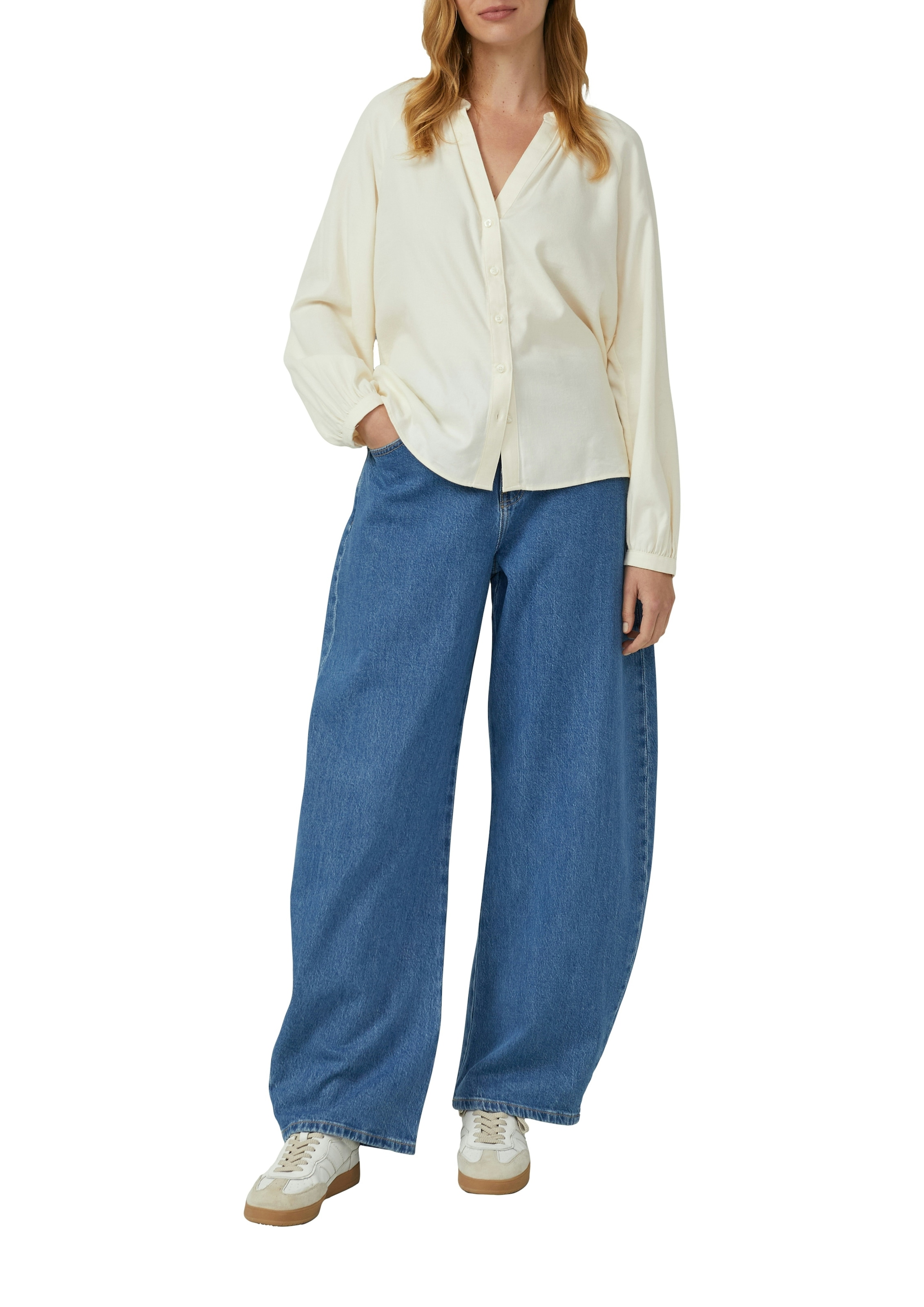s.Oliver Blouse en flanelle avec fronces