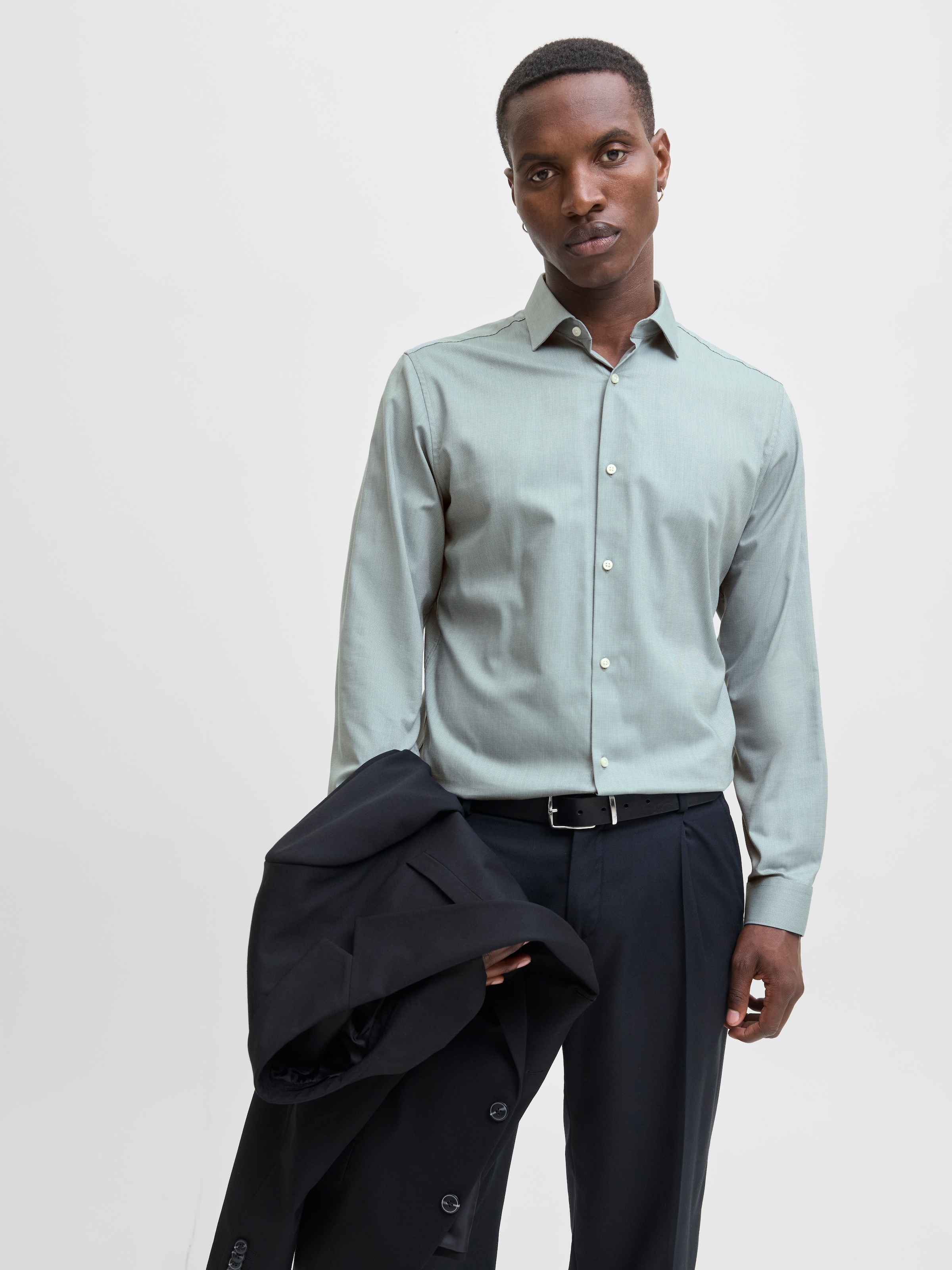 Jack & Jones Langarmhemd »JPRBLAPARKER Slim Fit Hemd, atmungsaktiv, ideal für den Alltag«, unifarben, modisch, slim fit, Baumwolle, Hemdkragen