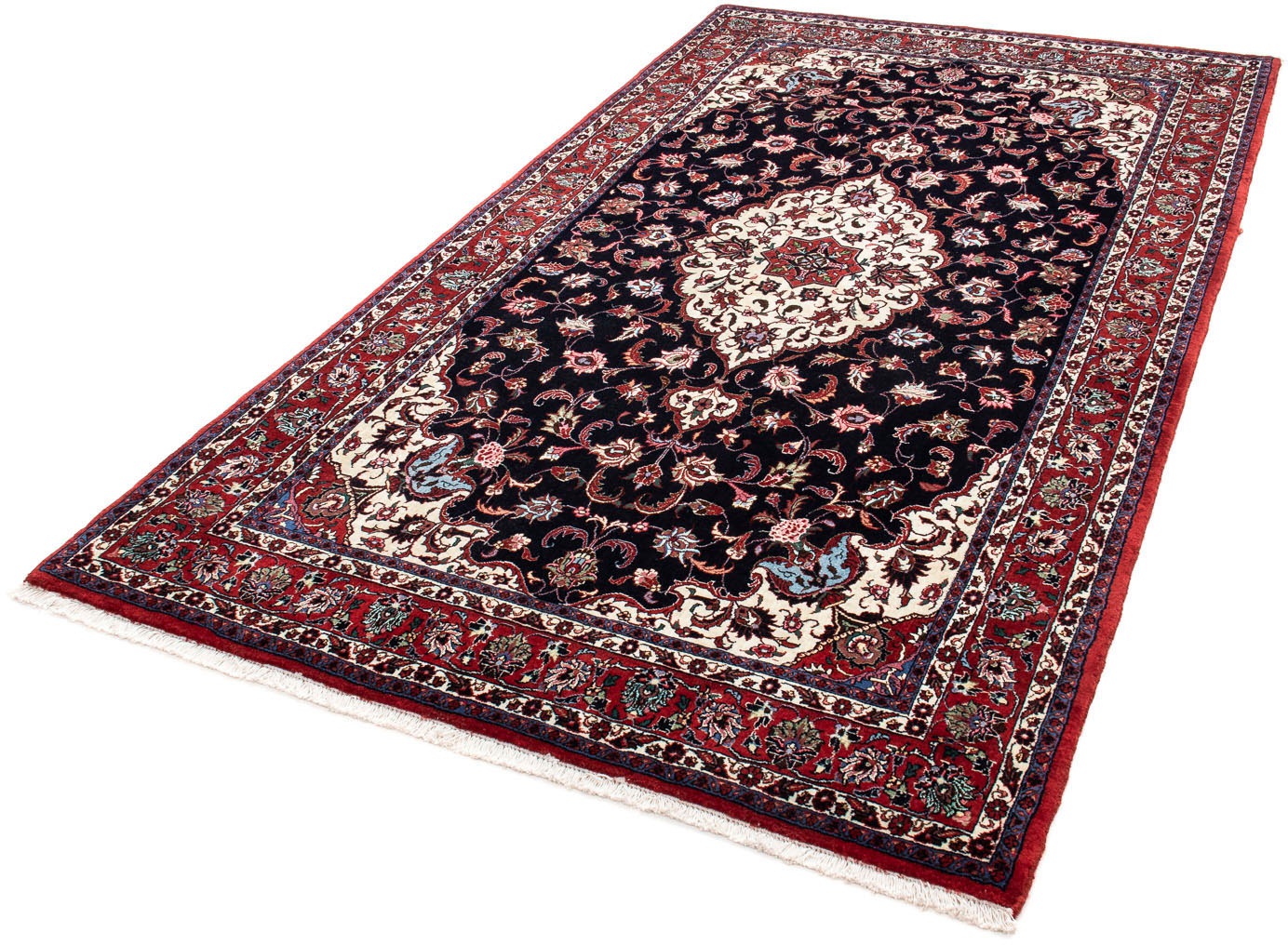 Image of morgenland Orientteppich »Perser - Bidjar - 242 x 133 cm - dunkelblau«, rechteckig, 15 mm Höhe, Wohnzimmer, Handgeknüpft, Einzelstück mit Zertifikat bei Ackermann Versand Schweiz