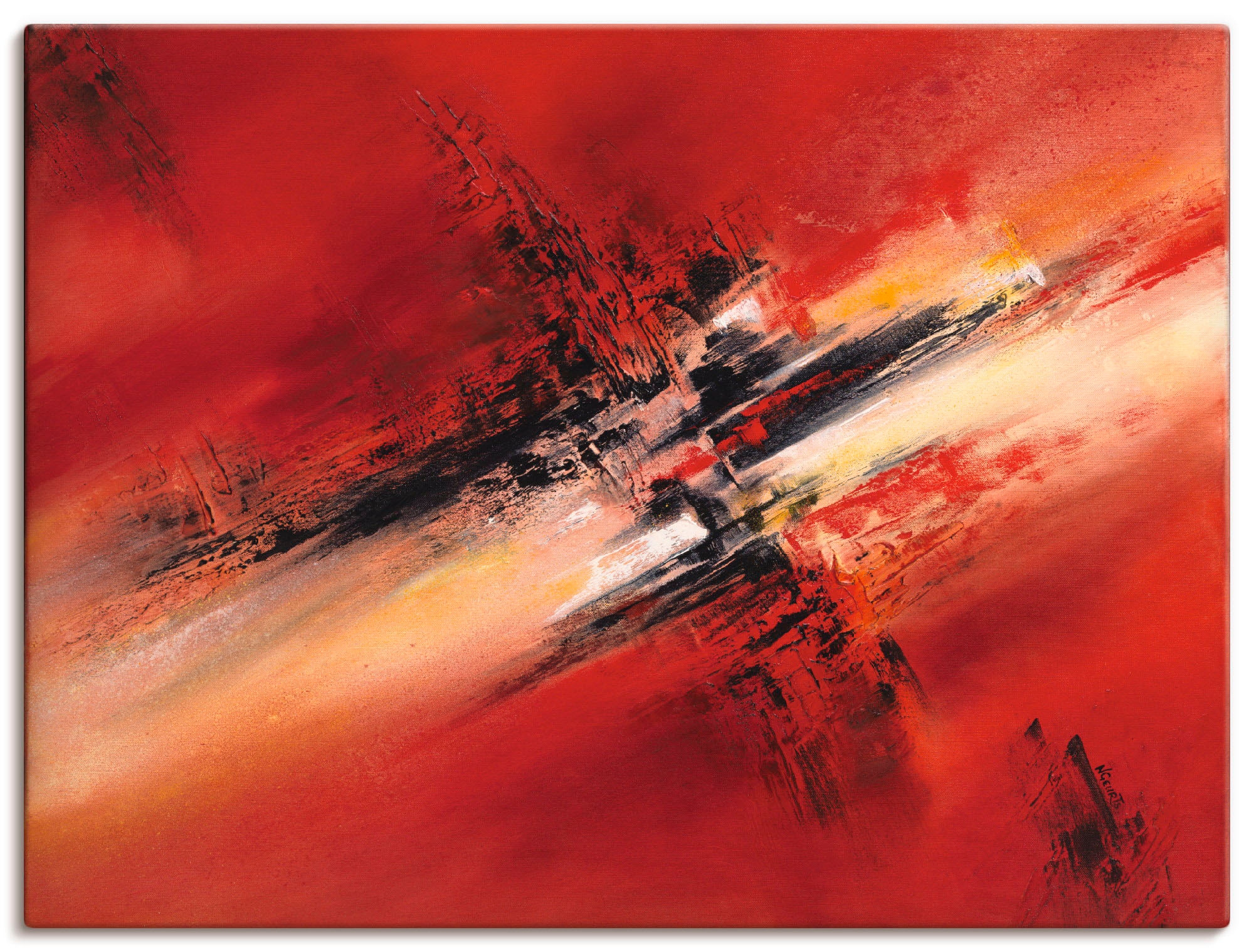 Image of Artland Leinwandbild "Zerstreutheit II" Gegenstandslos 1 Stk. tlg. auf Holzrahmen gespannt