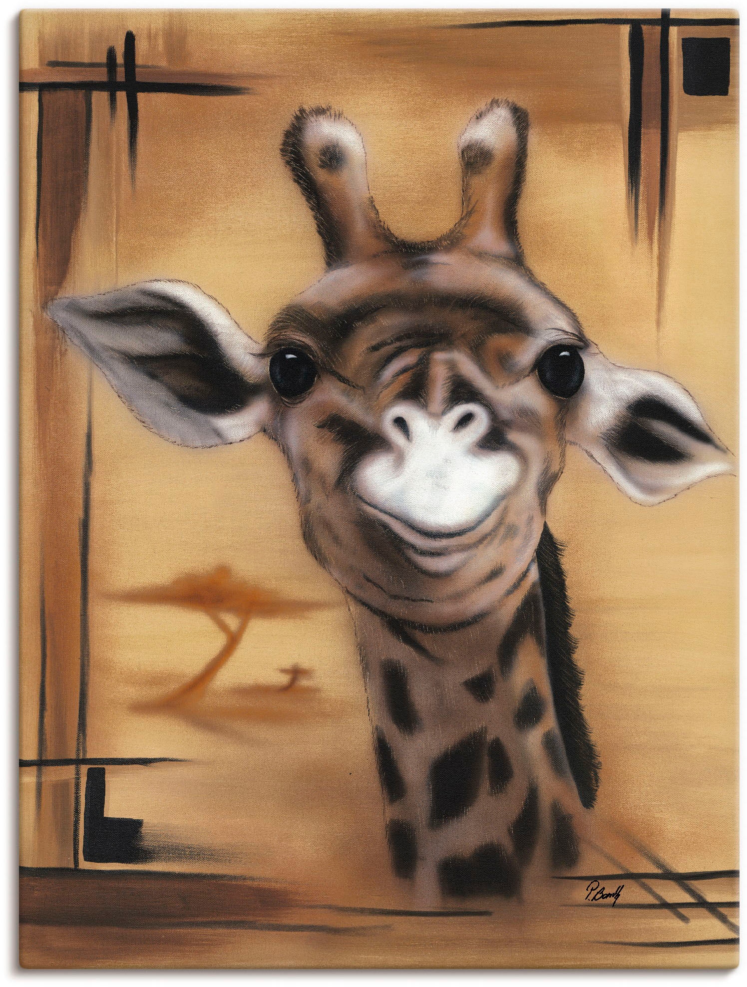 Image of Artland Wandbild "Giraffe" Giraffen Bilder 1 Stk. tlg. als Alubild, Leinwandbild in verschied. Grössen