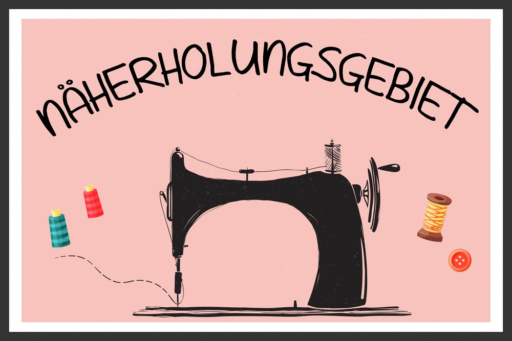 Image of queence Metallbild "Näherholungsgebiet" Sprüche 1 Stk. tlg.