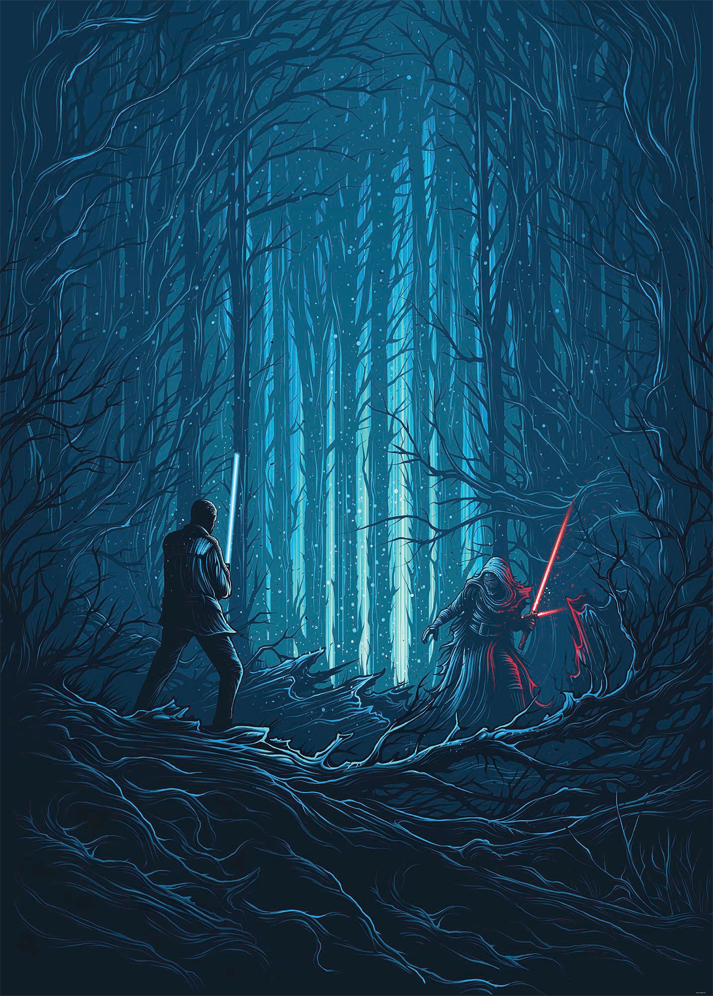 Image of Komar Vliestapete "Digitaldruck Vlies - Star Wars Wood Fight - Grösse 200 x 280 cm" bedruckt glatt Kinderzimmer