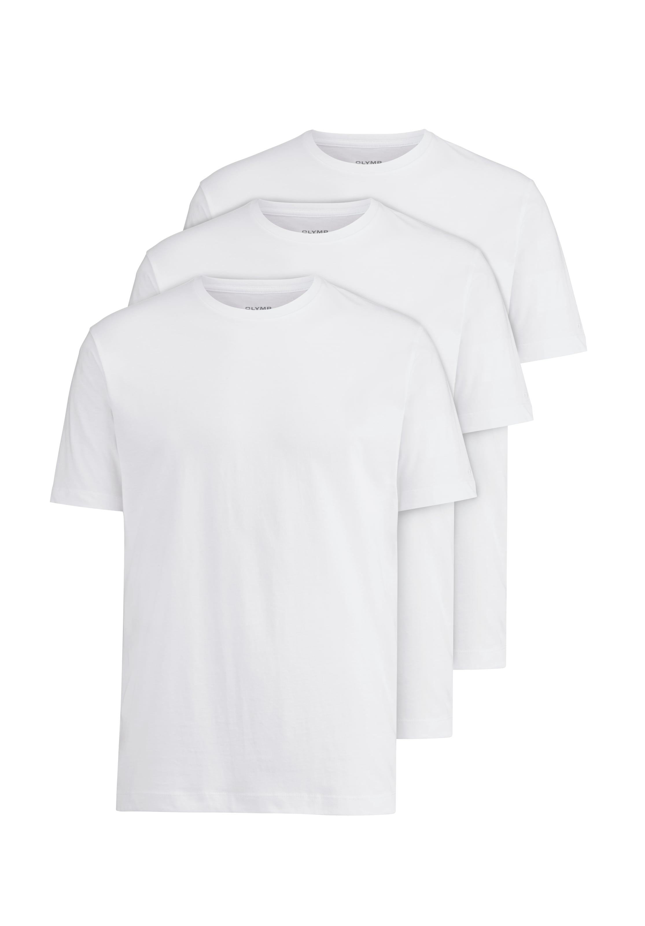 Image of OLYMP T-Shirt Packung, 3er, 3 Stk. Rundhalsausschnitt, modern fit, reine Baumwolle