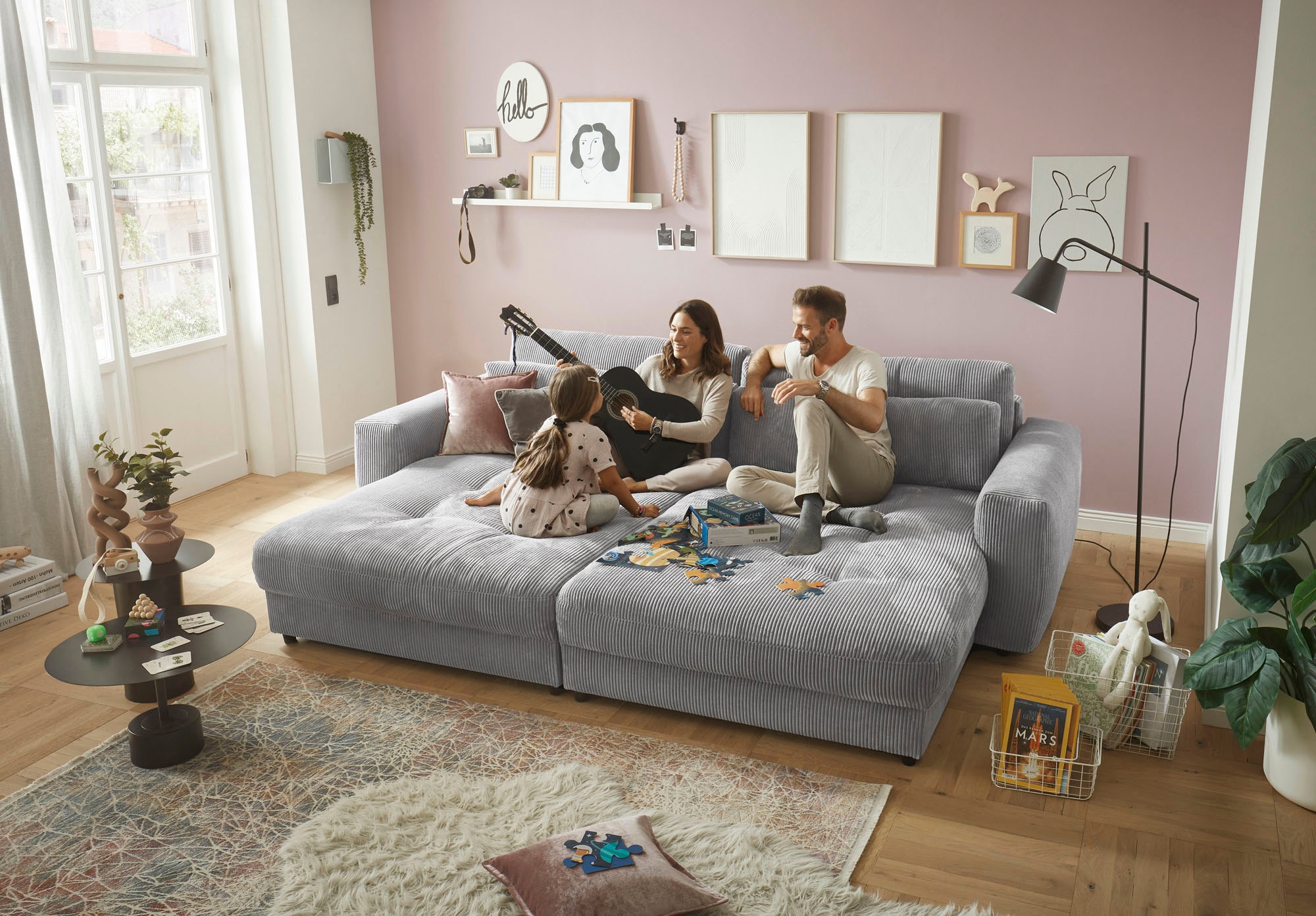 ED EXCITING DESIGN Loveseat »Barura«, (2 St.), Big-Sofa mit 2 Nierenkissen