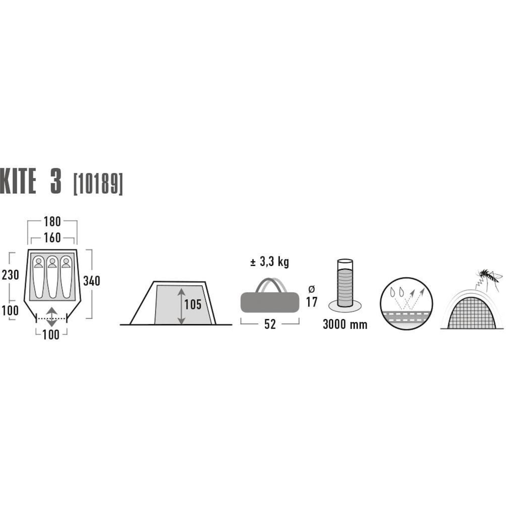 High Peak Tunnelzelt »Kite 3«, 3 Personen, (mit Transporttasche)