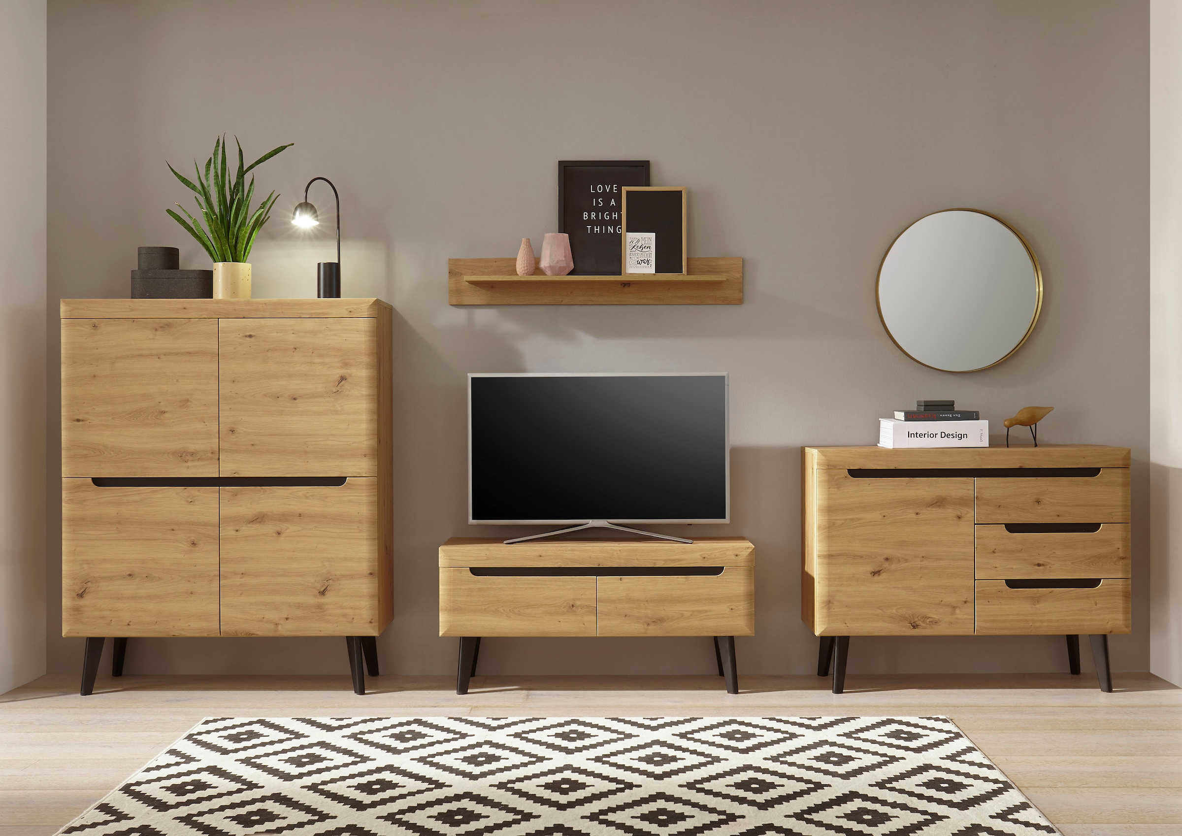 Image of Home affaire Wohnwand "Torge, Anbauwand, Schrankwand, Mediawand, Wohnzimmer-Set" 4 Stk. tlg.