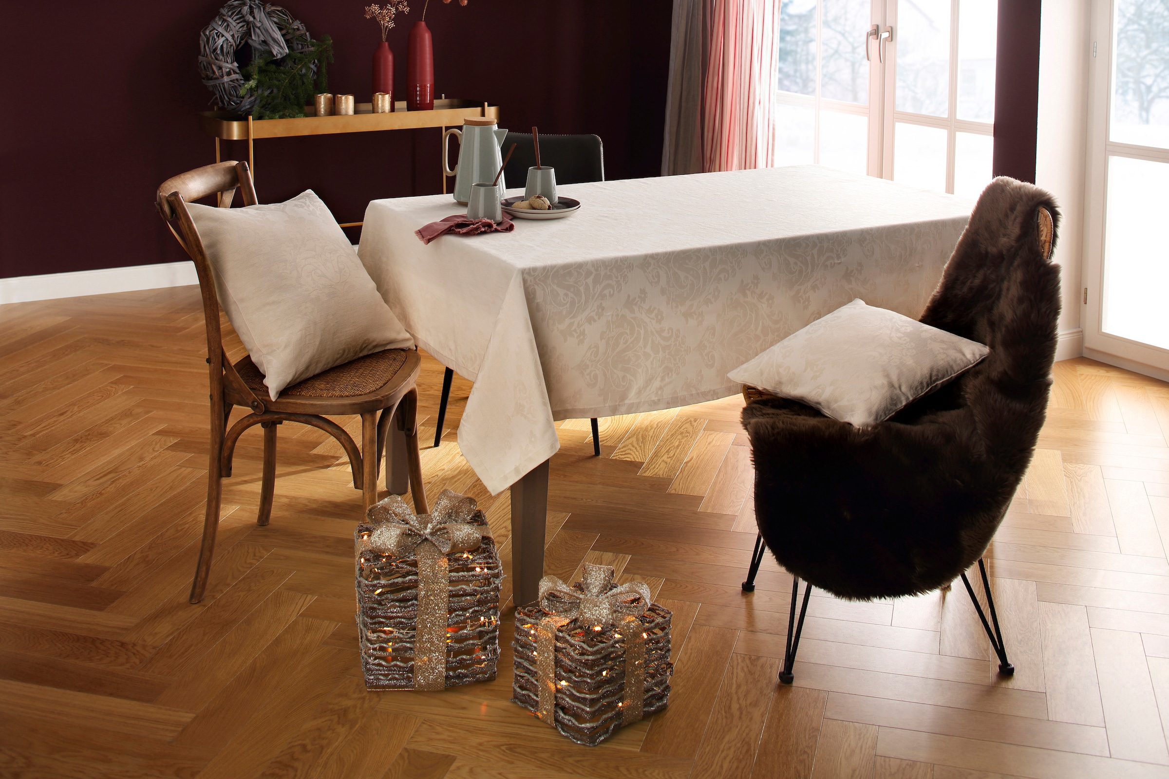 Myflair Möbel & Accessoires LED Dekolicht »Geschenkbox«, 2-teilig, mit  Glitter 20x20x26 cm und 25x25x31 cm, Weihnachtsdeko