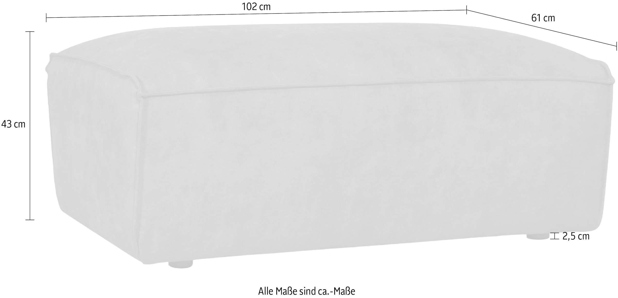 GOODproduct Polsterhocker »Mittel« 1 Stk. tlg. 102x61 cm, bodentief