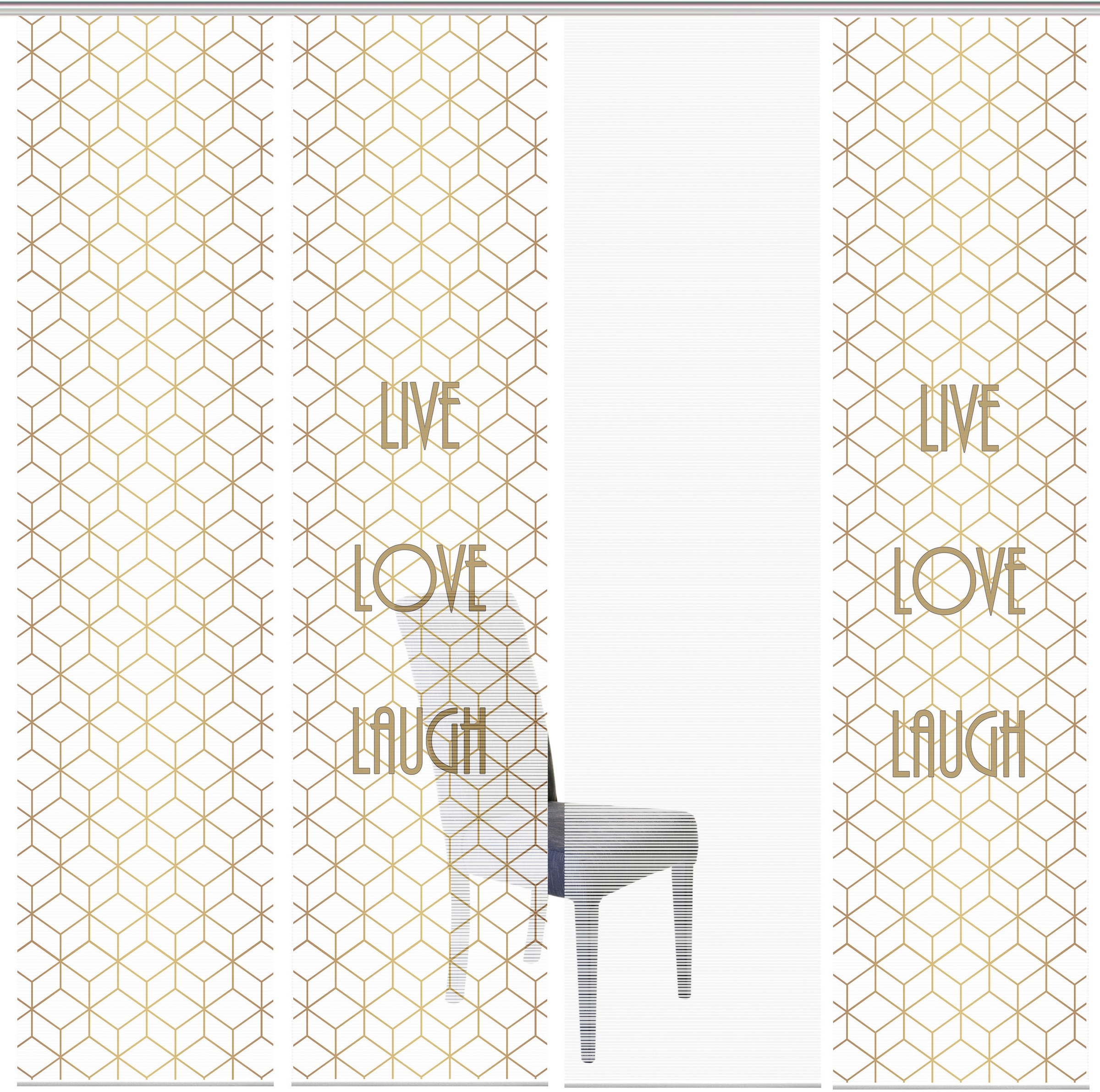 Image of Vision S Schiebegardine »LIVE LOVE LAUGH 4er SET«, (4 St.), Bambus-Optik, Digital bedruckt bei Ackermann Versand Schweiz