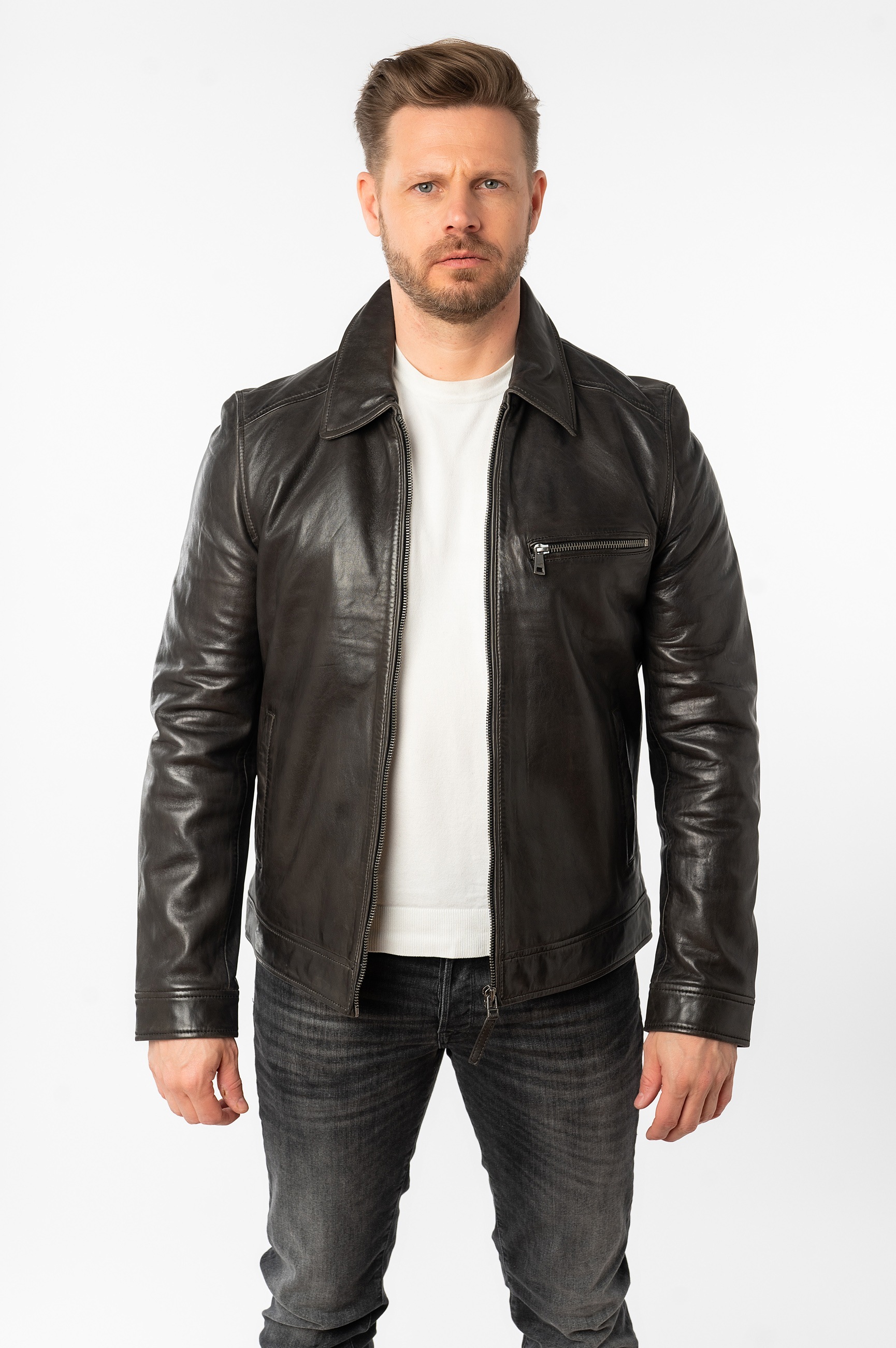 Image of Mauritius Lederjacke "MMBerink" mit Umlegekragen