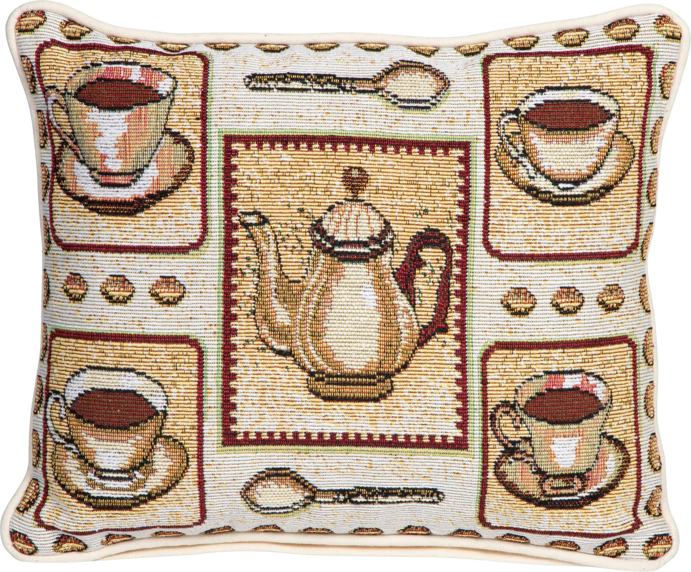 Image of SPRÜGEL Dekokissen "Kaffeepause" mit Kaffetassen