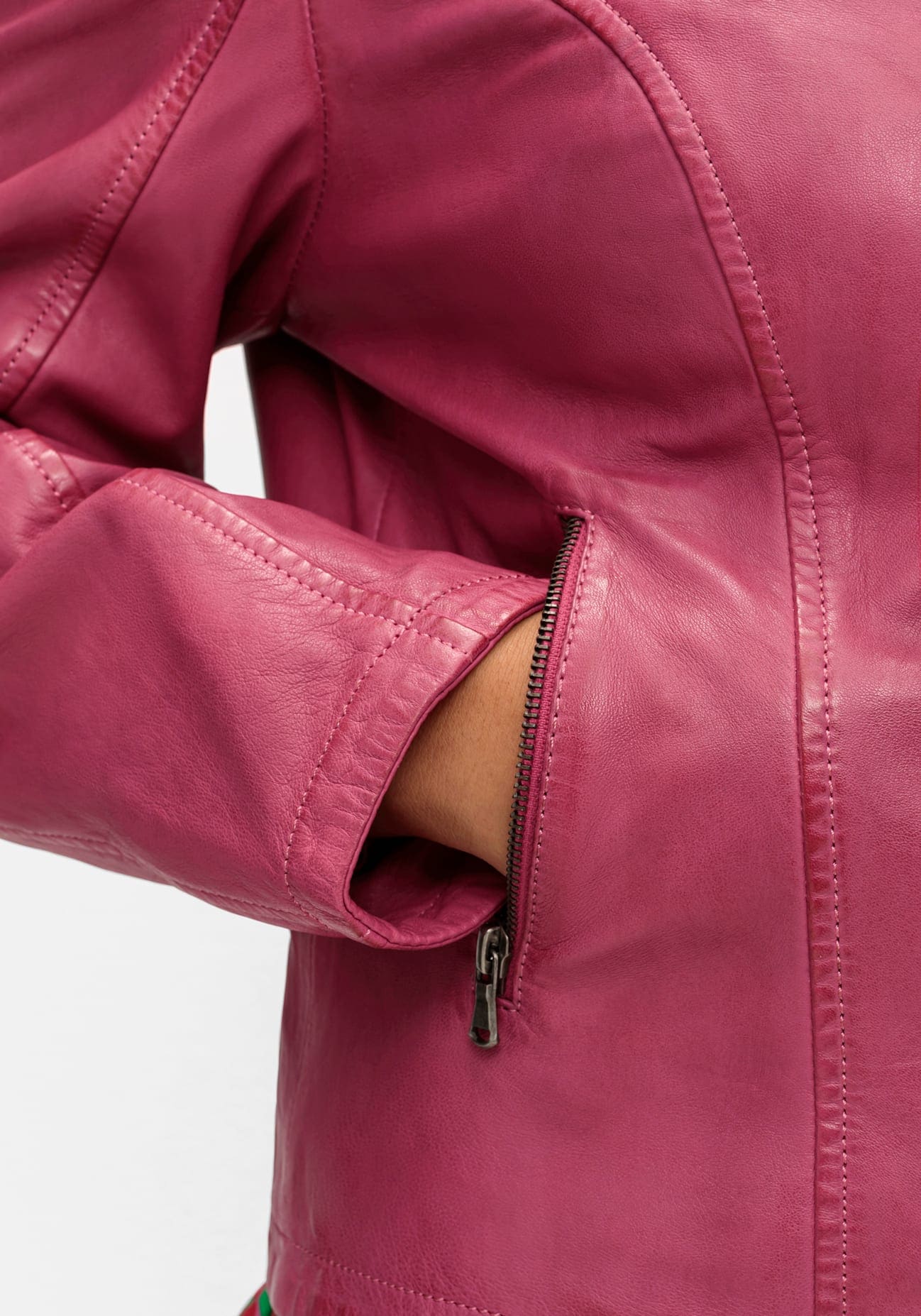 Sheego Lederjacke, ohne Kapuze