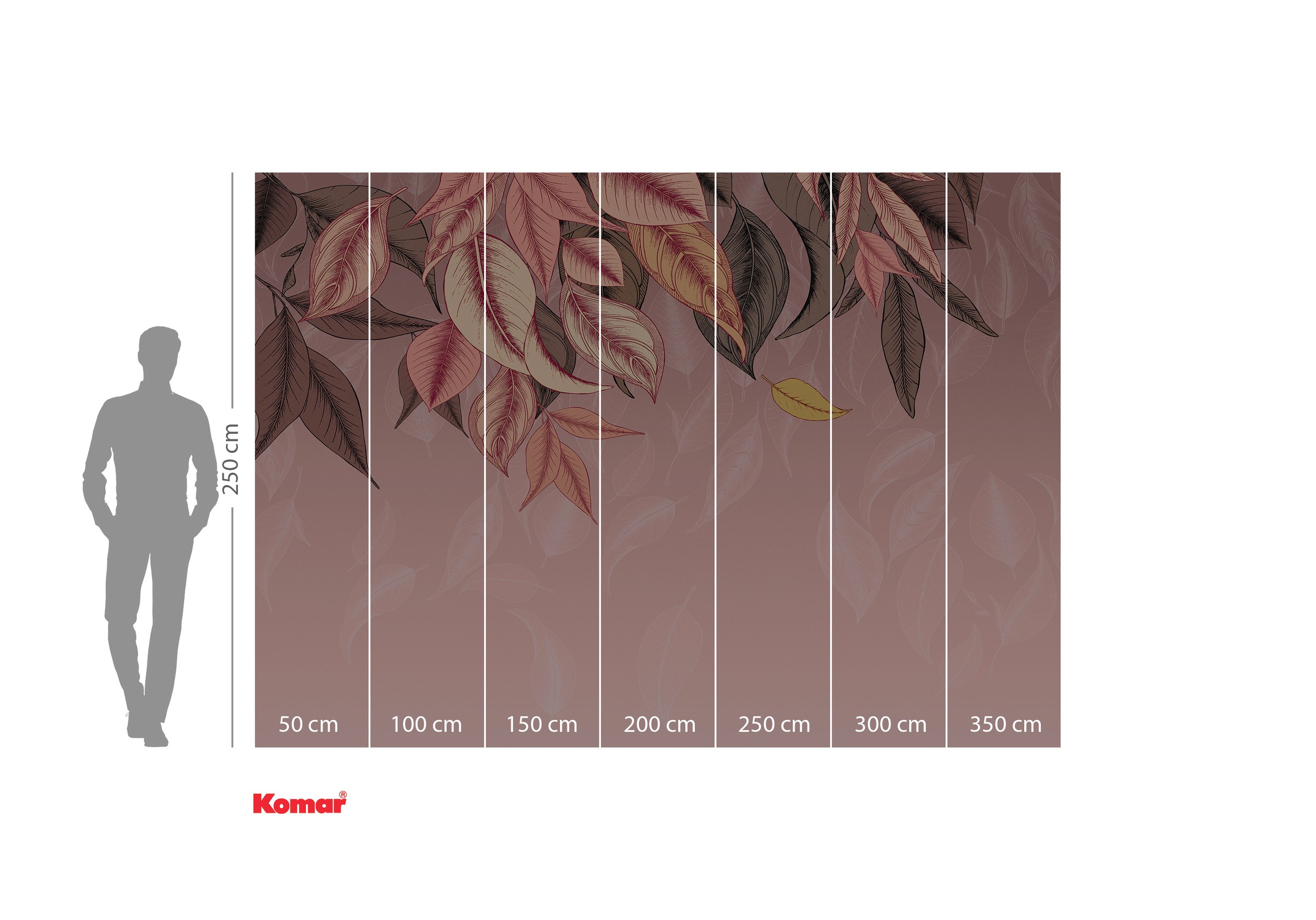 Komar Fototapete »Komar Vlies Fototapete - Falling Leafs - Grösse 350 x 250 cm«, bedruckt