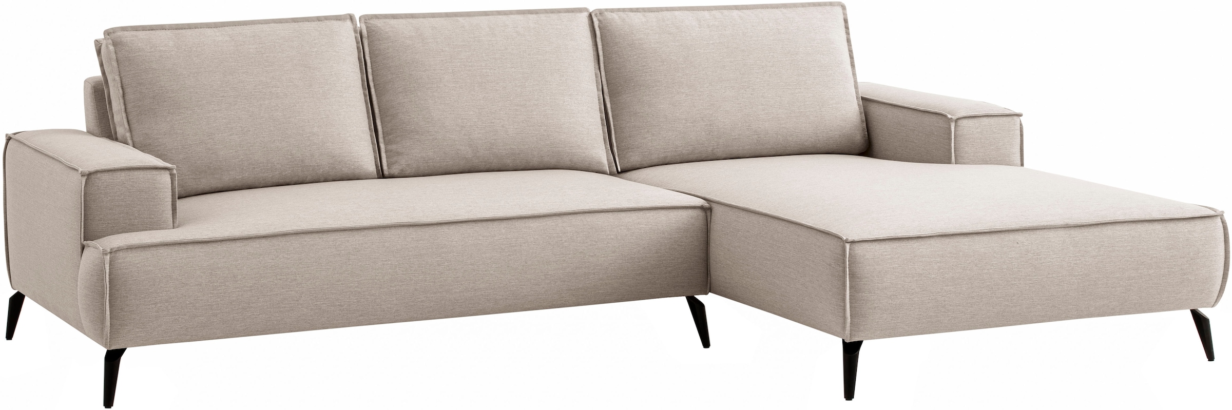 Home affaire Canapé d'angle »TVINNU, L-Form, 275cm, in Cord und Leinenoptik« wahlweise Recamiere rechts/links, schwarze Füsse, bequemer Sitzkomfort