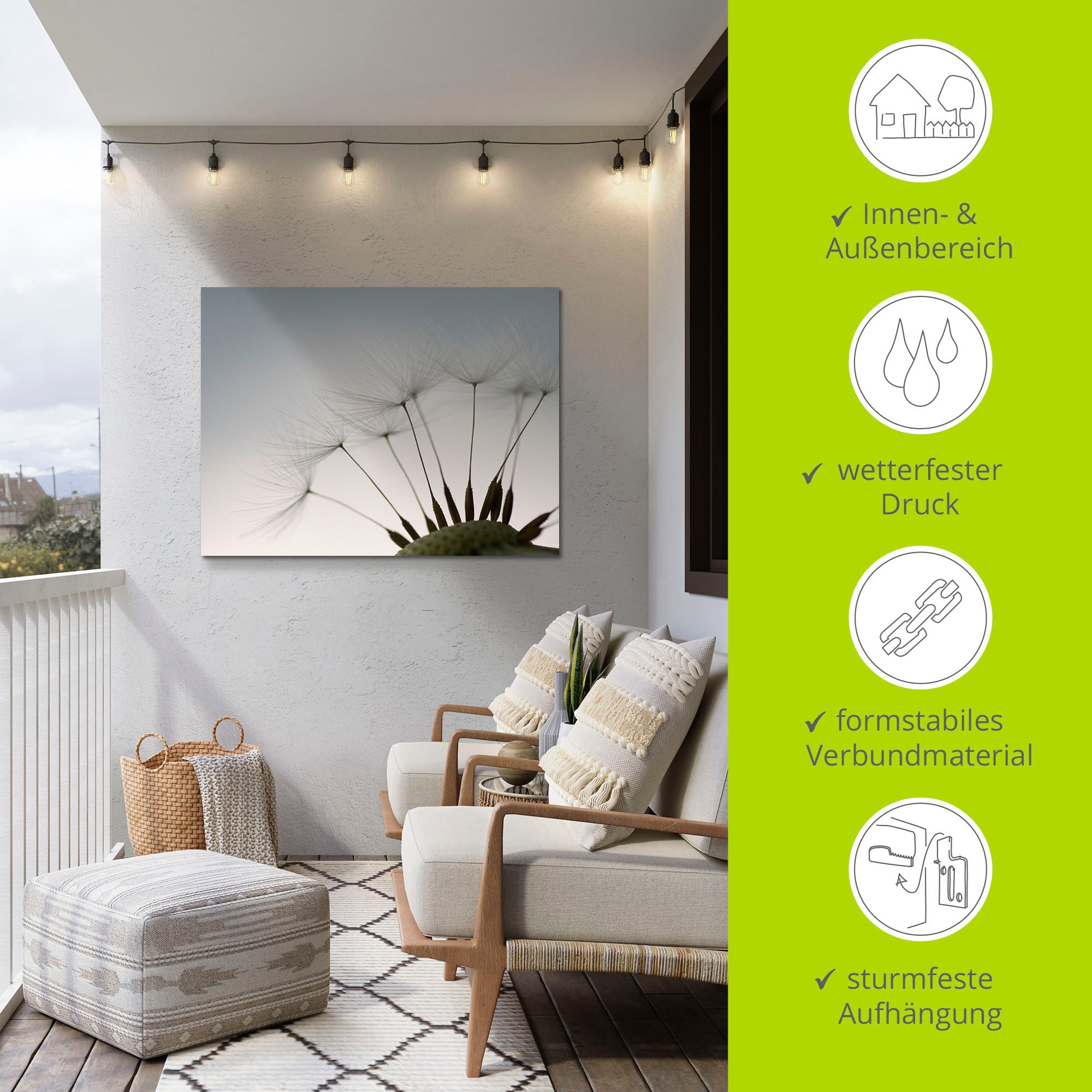 Artland Wandbild »Pusteblumen-Samen I«, Blumen, (1 St.), als Alubild, Outdoorbild, Leinwandbild, Poster in verschied. Grössen