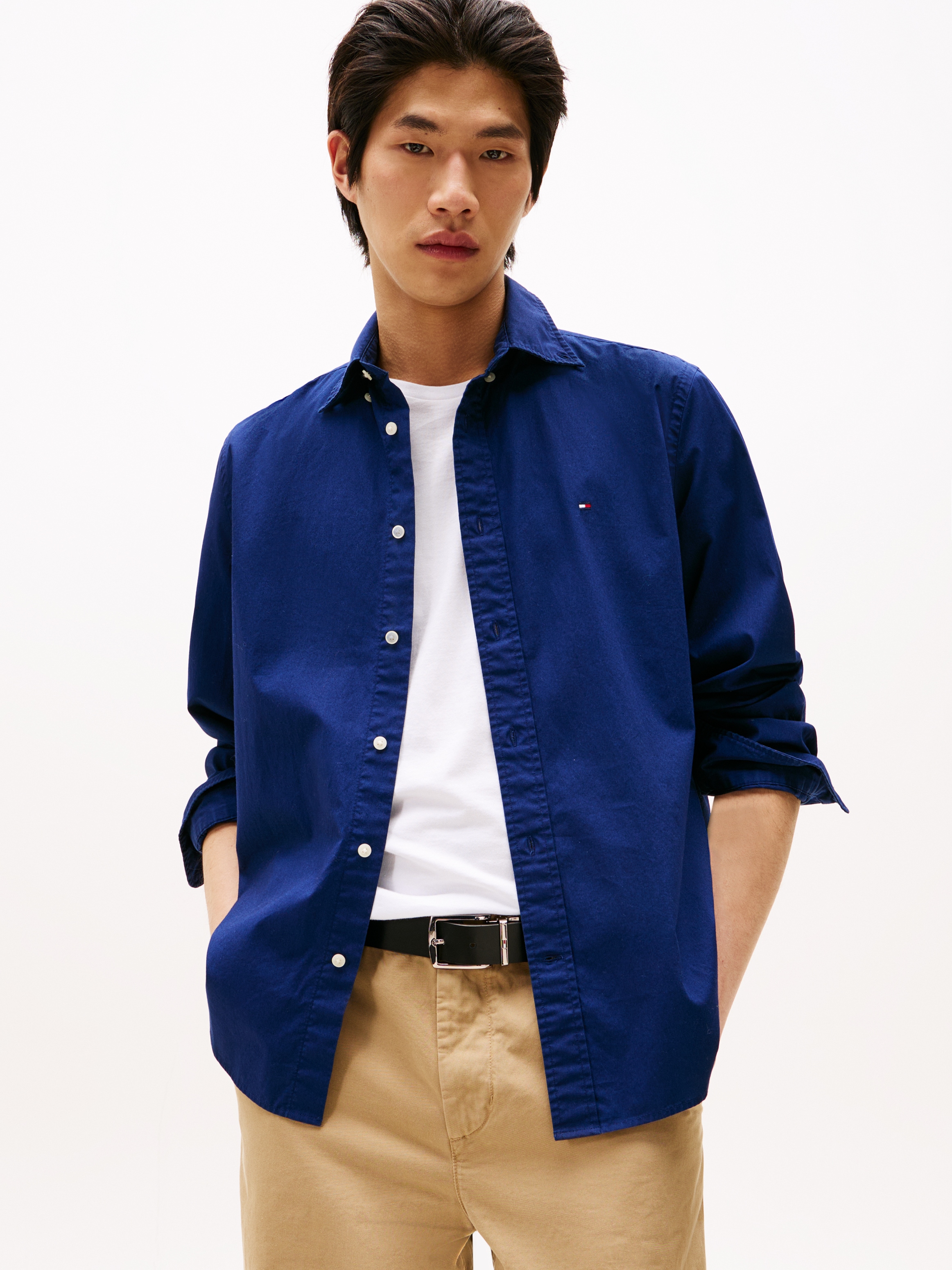 Image of Tommy Hilfiger Businesshemd "FLEX POPLIN SOLID" Regular Fit Flex Cotton