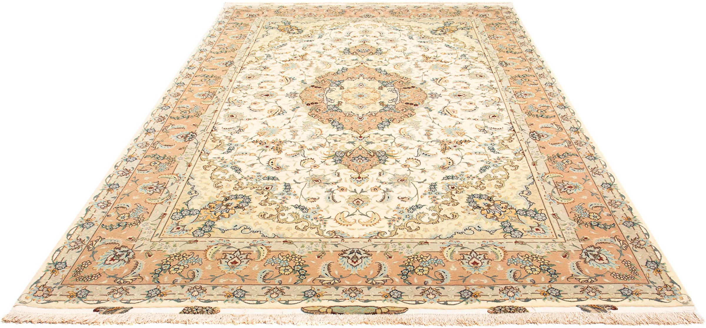 Image of morgenland Orientteppich »Perser - Täbriz - Royal - 297 x 204 cm - beige«, rechteckig, 7 mm Höhe, Wohnzimmer, Handgeknüpft, Einzelstück mit Zertifikat bei Ackermann Versand Schweiz
