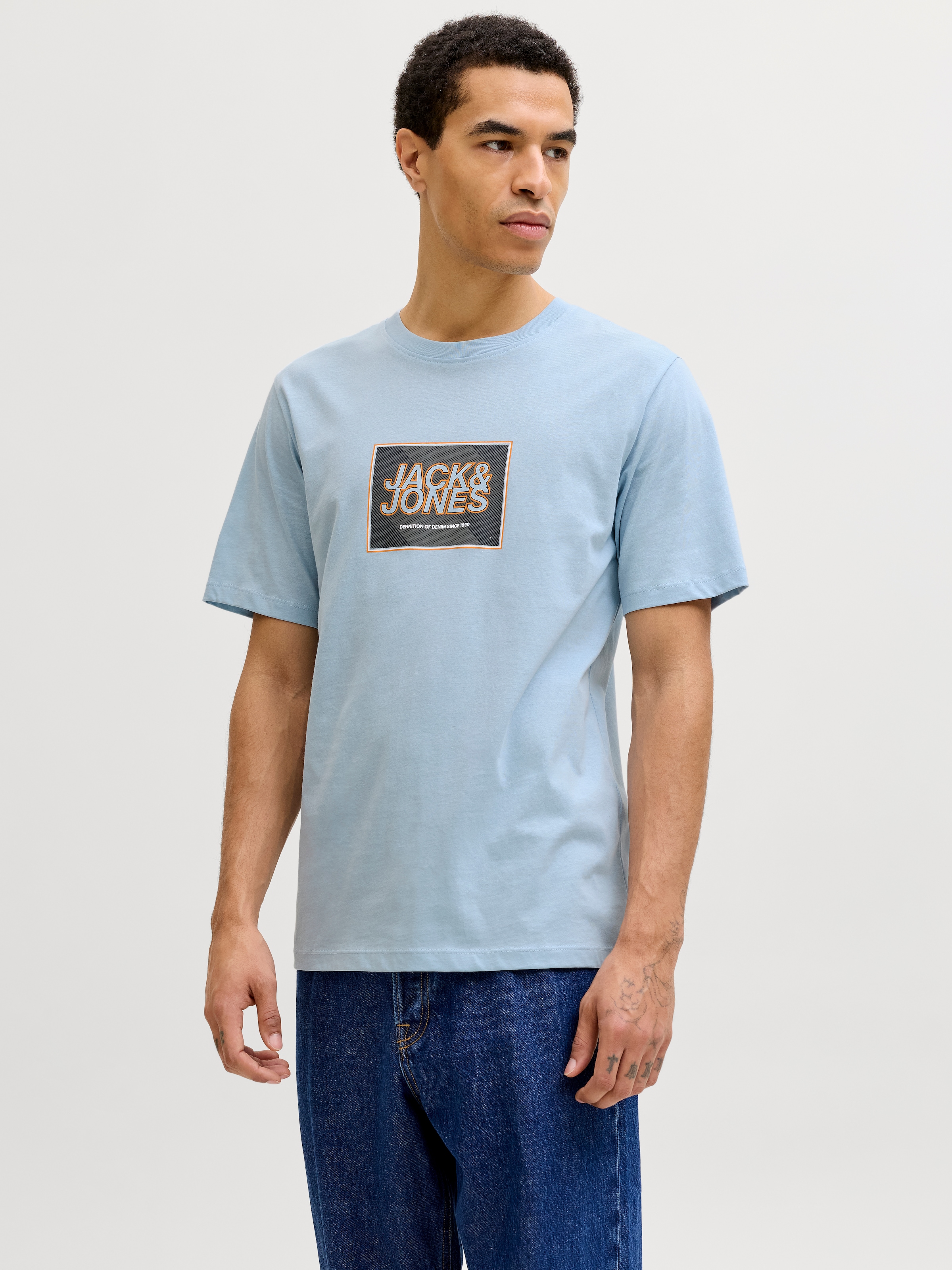 Jack & Jones Shirt à col rond »JJRAIN TEE SS CREW NECK«