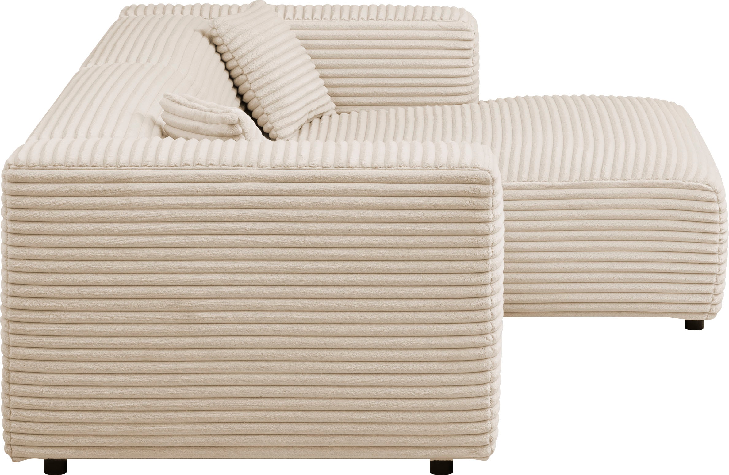 andas Polsterecke »BAKELS, Ecksofa-Set mit Hocker, L-Form mit Schlaffunktion«, Ecksofa-Set (incl. Hocker) im trendigen Megacord