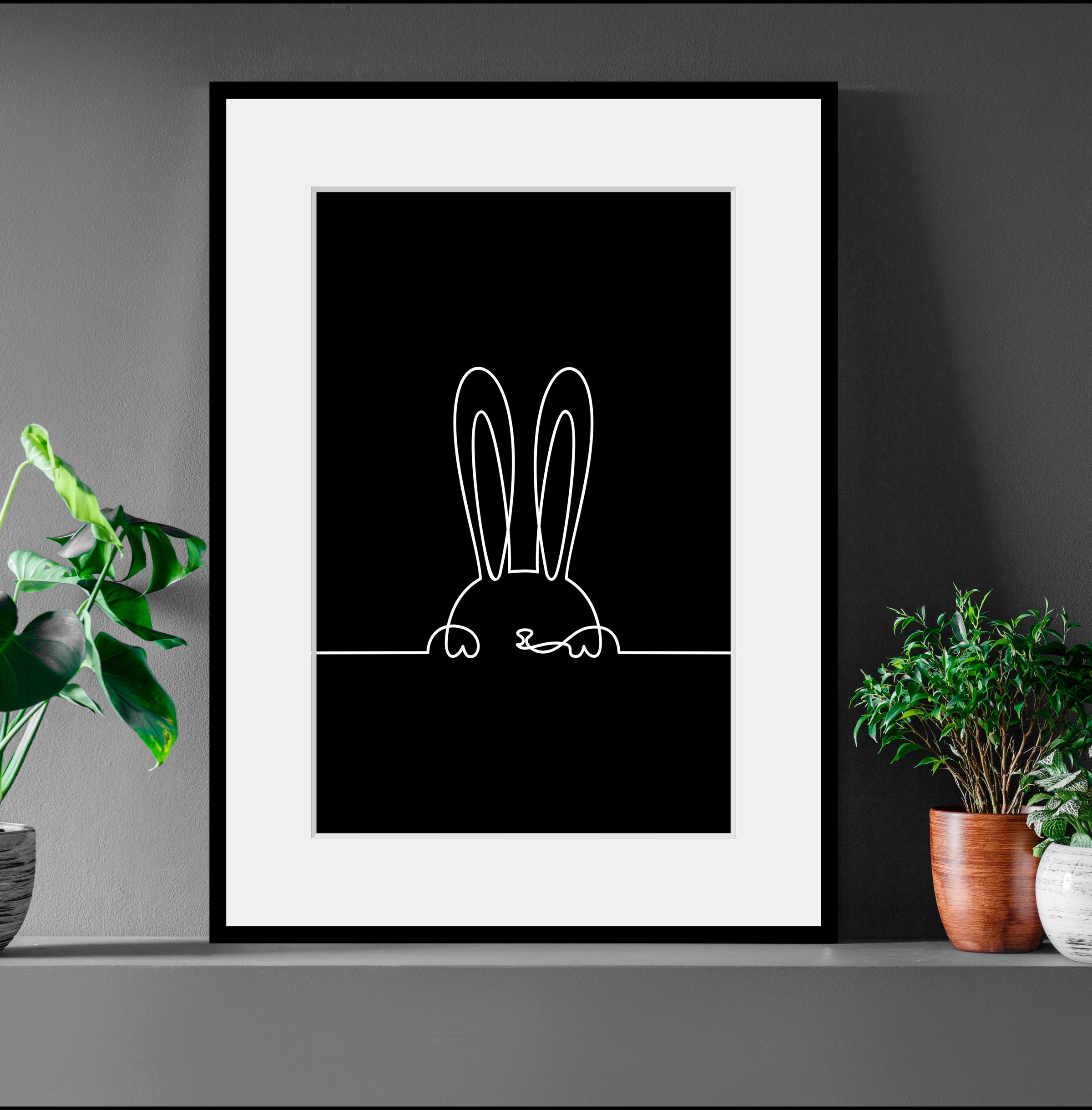 Image of queence Bild "Felix" Haustiere Kunst Modern 1 Stk. tlg. HD Premium Poster-Druck inkl. Holzrahmen