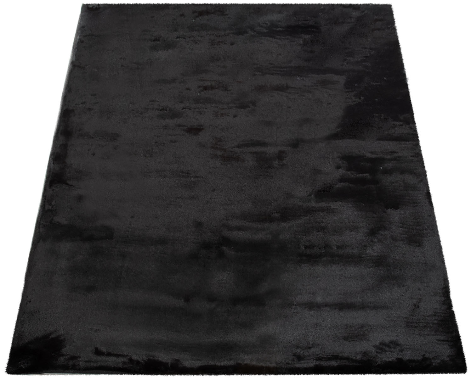 Paco Home - Tapis Poils Longs Salon Fausse Fourrure Imitation Fourrure De Lapin Très Douce Noir 60x90 cm