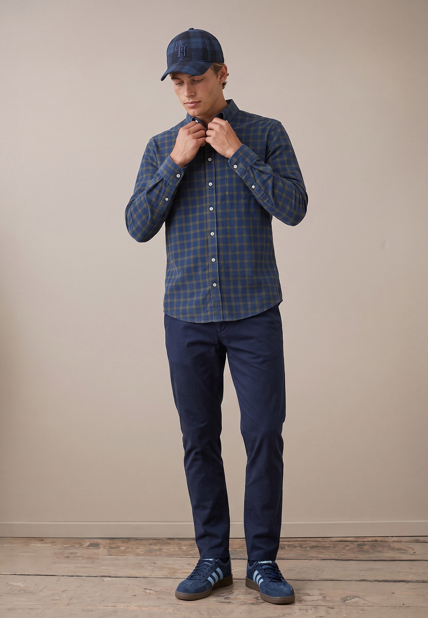 FYNCH-HATTON Chemise à carreaux mit Button-Down-Kragen