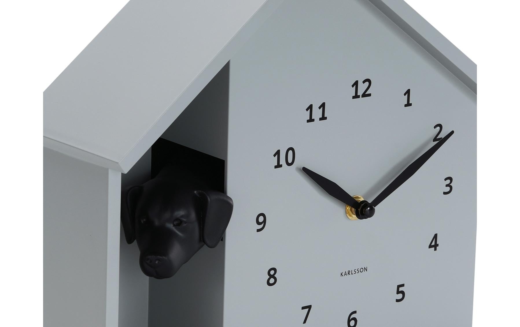 Karlsson Wanduhr »Wall clock Peeking Doggy Mouse Grey«