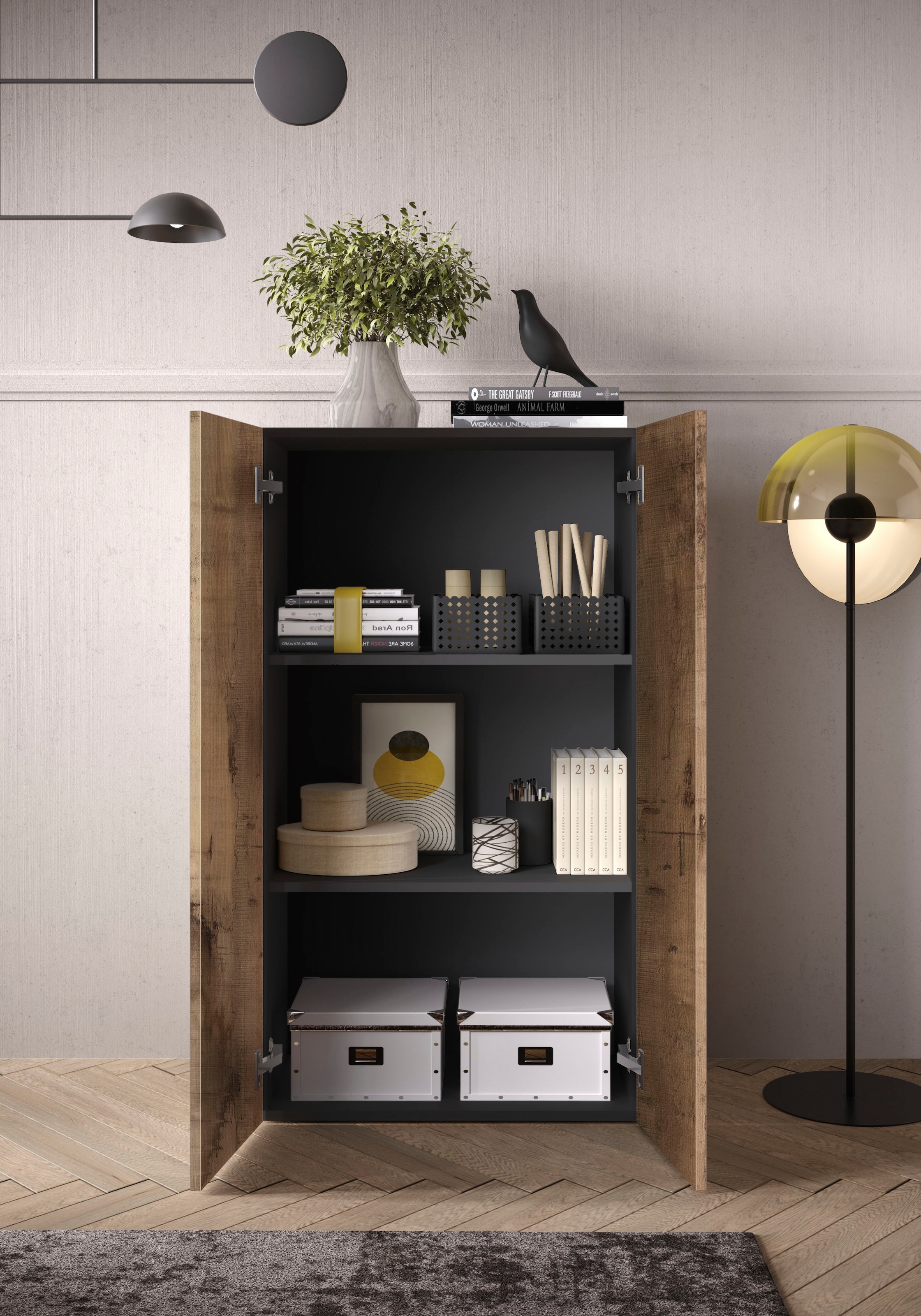 INOSIGN Aktenschrank »Basic, Mehrzweckschrank mit 2 Türen (innen 2 Einlegeböden),«, Büroschrank in verschiedenen Farben, B 63 x H 114 cm