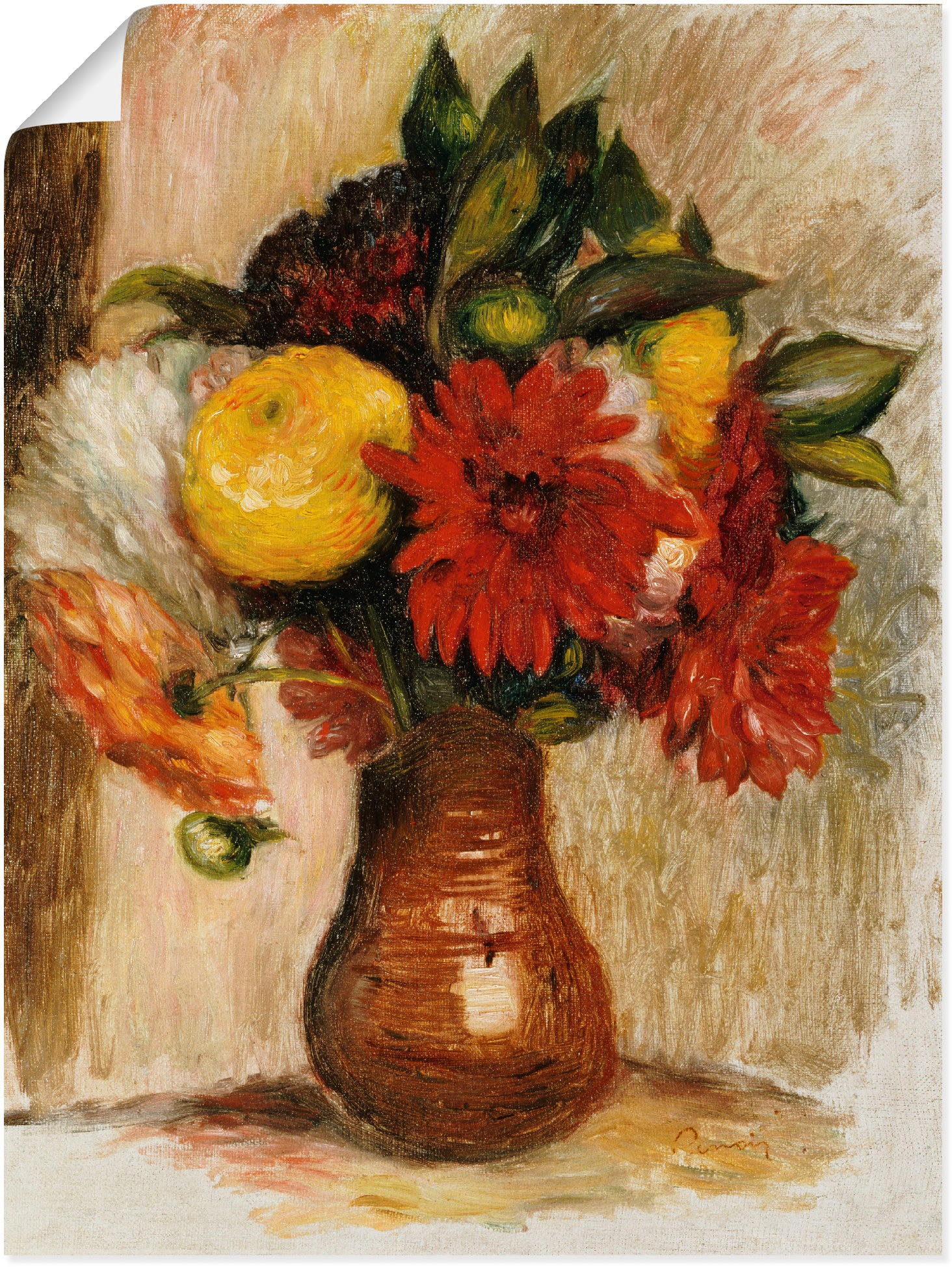 Image of Artland Wandbild »Blumenstrauss in einem Krug.«, Arrangements, (1 St.), in vielen Grössen & Produktarten -Leinwandbild, Poster, Wandaufkleber / Wandtattoo auch für Badezimmer geeignet bei Ackermann Versand Schweiz