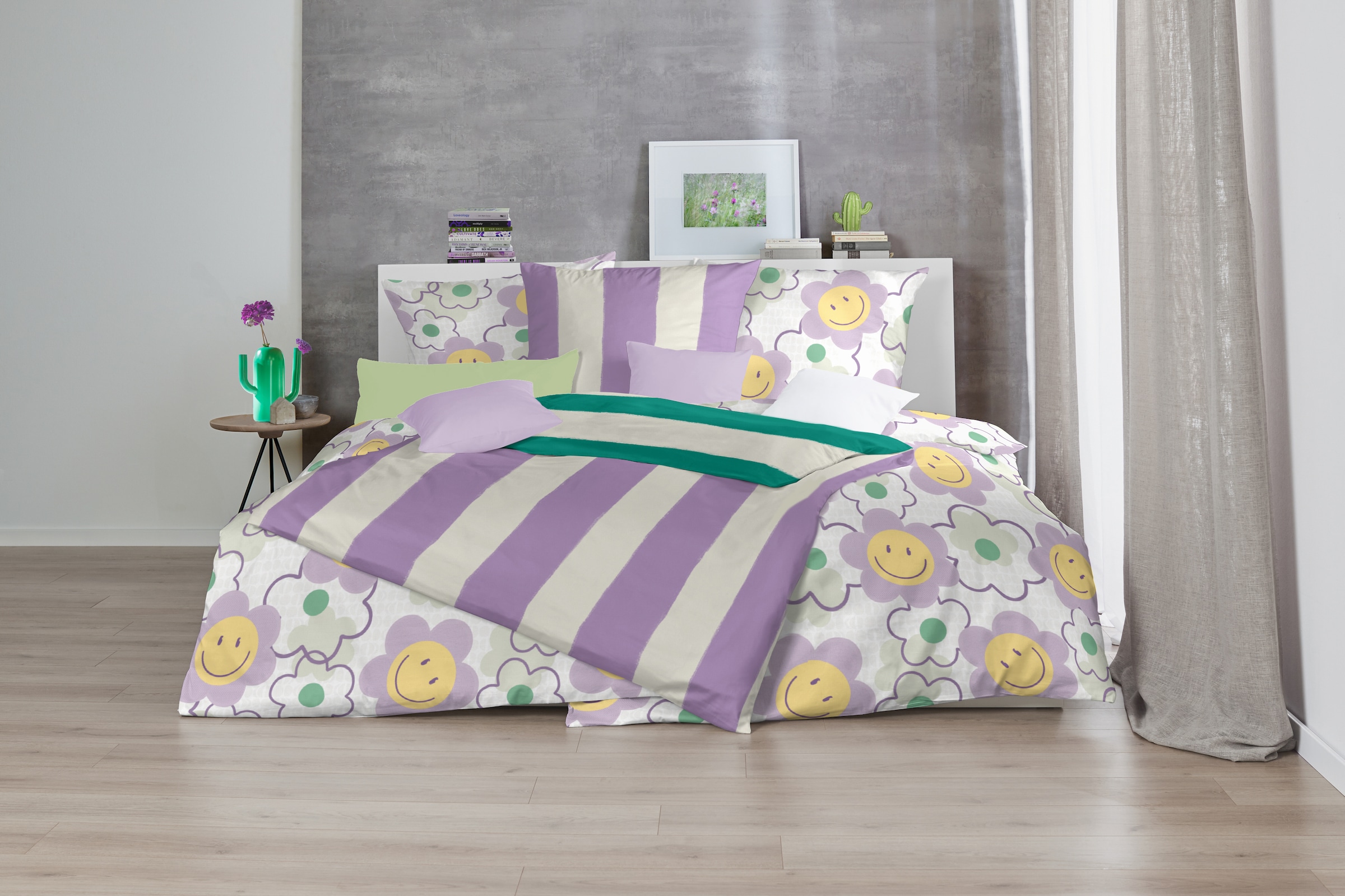 Primera Linge de lit »Renforce-Bettwäsche Color Block« 2 cuis avec combinaisons de couleurs vives et douces