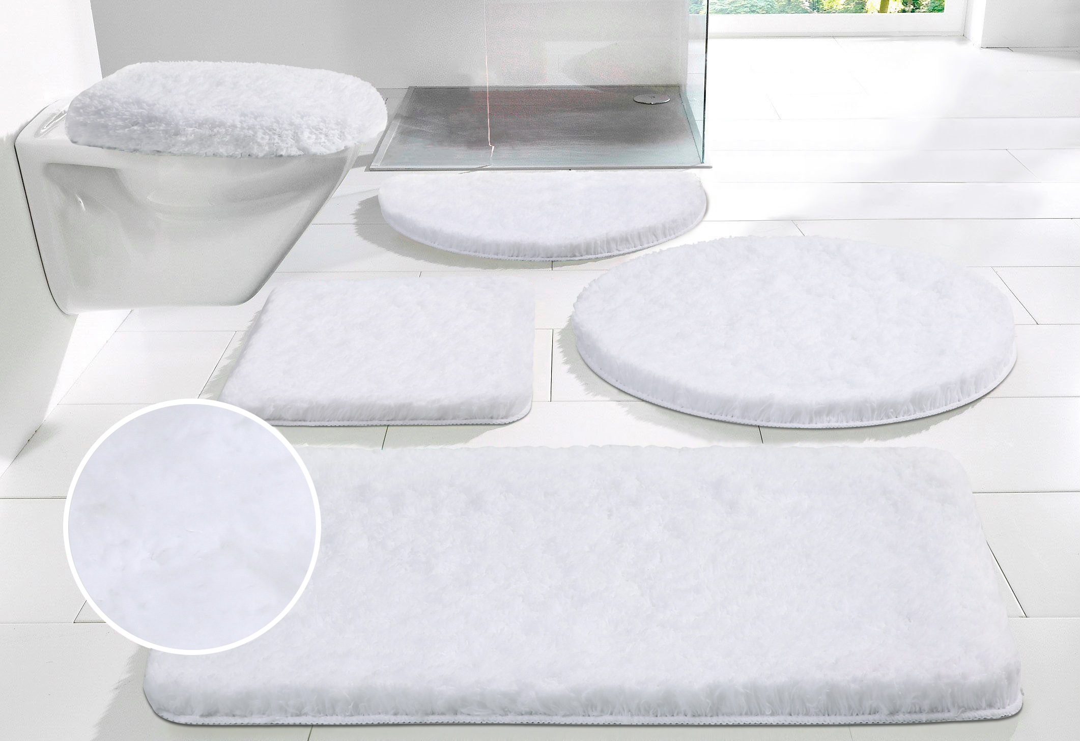Image of GOODproduct Badematte "Micro exclusiv, Badvorleger, Badezimmer Teppich" Höhe 55 mm rutschhemmend beschichtet fussbodenheizungsgeeignet schnell trocknend strapazierfähig Badteppich, Badematten auch als 3 teiliges Set & rund erhältlich