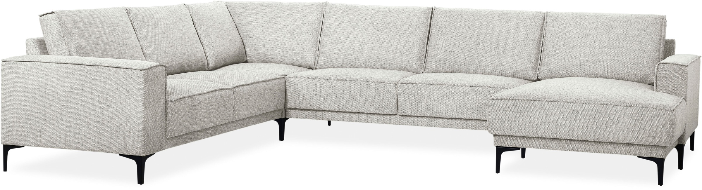 GOODproduct Wohnlandschaft »OLAND Flachgewebe U-Form, XXL, B: 342 cm, Skandi-Design« Skandi-Design in Struktur, Flachgewebe, Luxus-Microfaser, Boucle