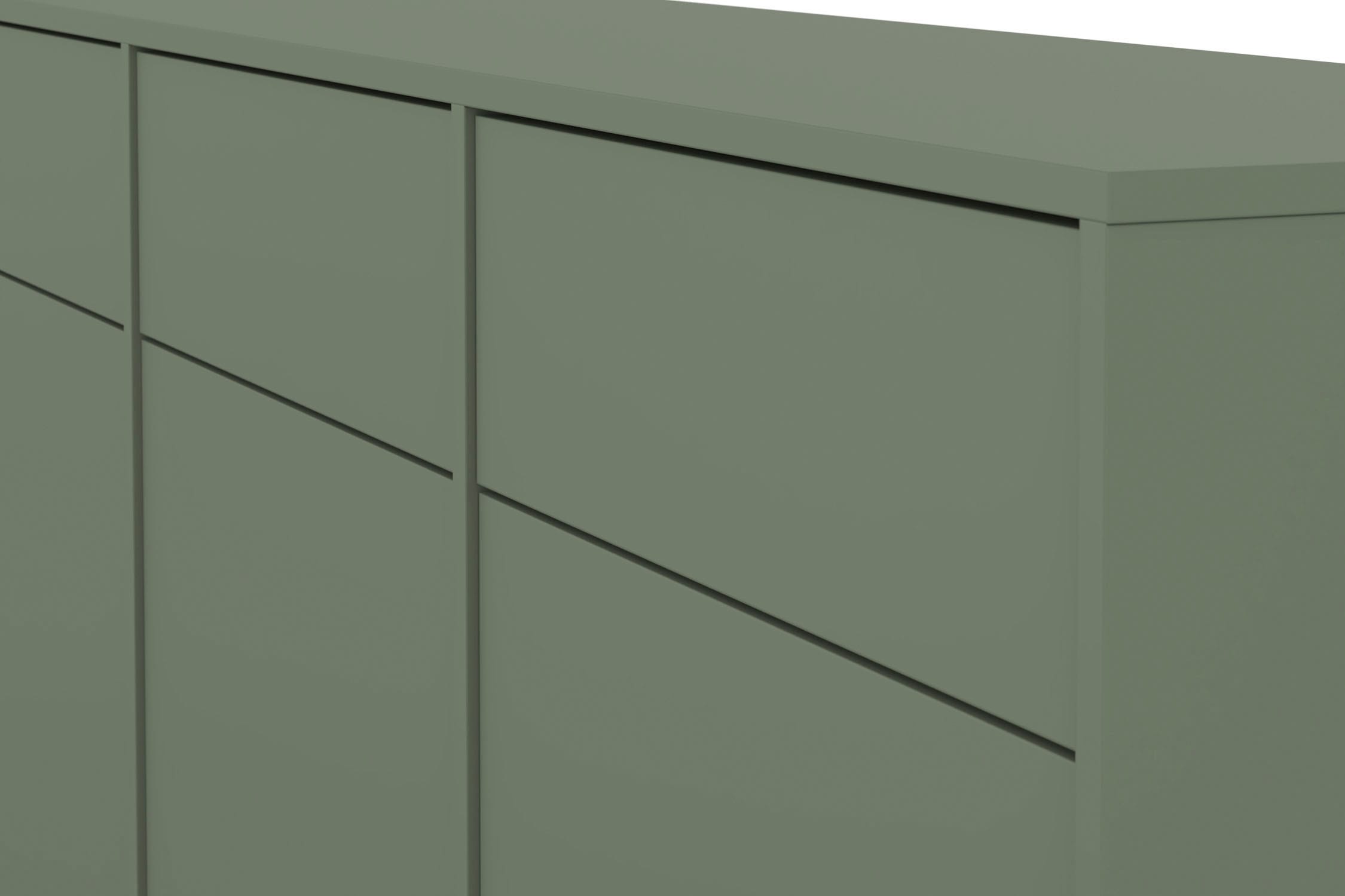GOODproduct Sideboard »Loft, Breite 157 cm, grifflose Kommode 3 Türen/3 Schubkästen.« Schubladenschrank mit viel Stauraum, Einlegeböden verstellbar