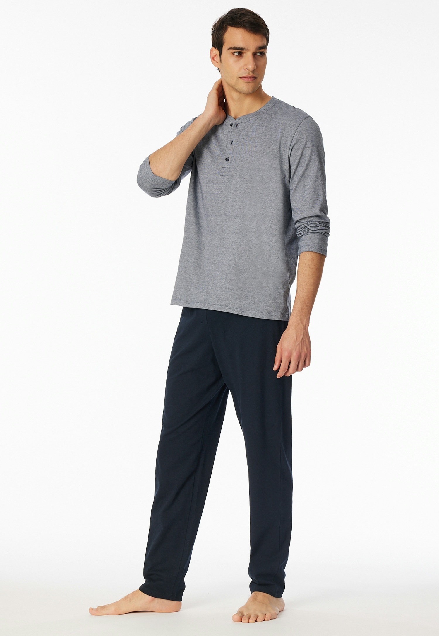 Schiesser Schlafanzug »"Casual Essentials"«, mit feinen, gestrickten Ringeln