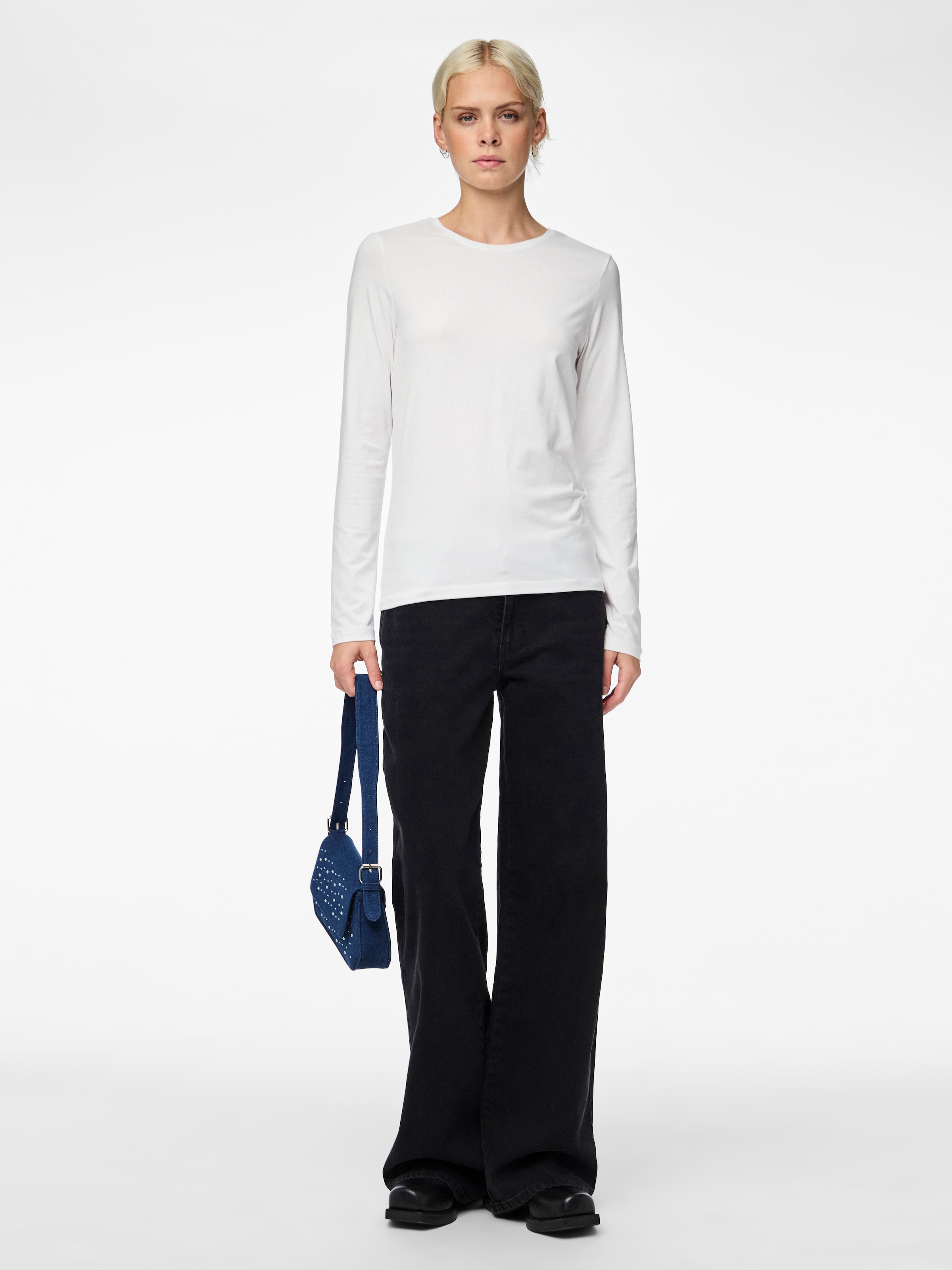 pieces T-shirt à manches longues »PCSIRENE LS TEE JRS NOOS« Mélange de coton, coupe slim
