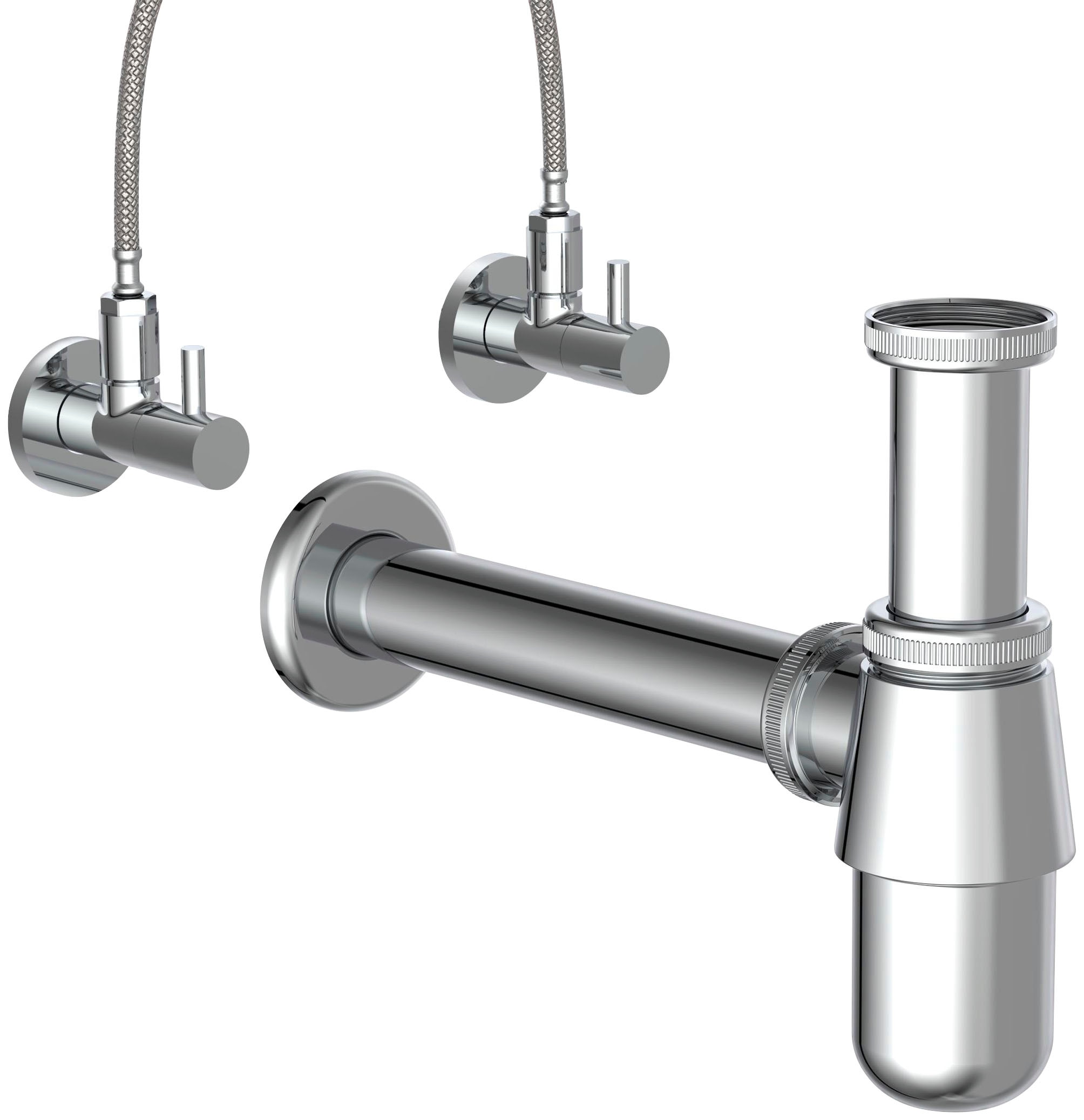 Kirchhoff Siphon, 1 1/4", Ablaufgarnitur, Geruchsverschluss mit Reinigungsöffnung