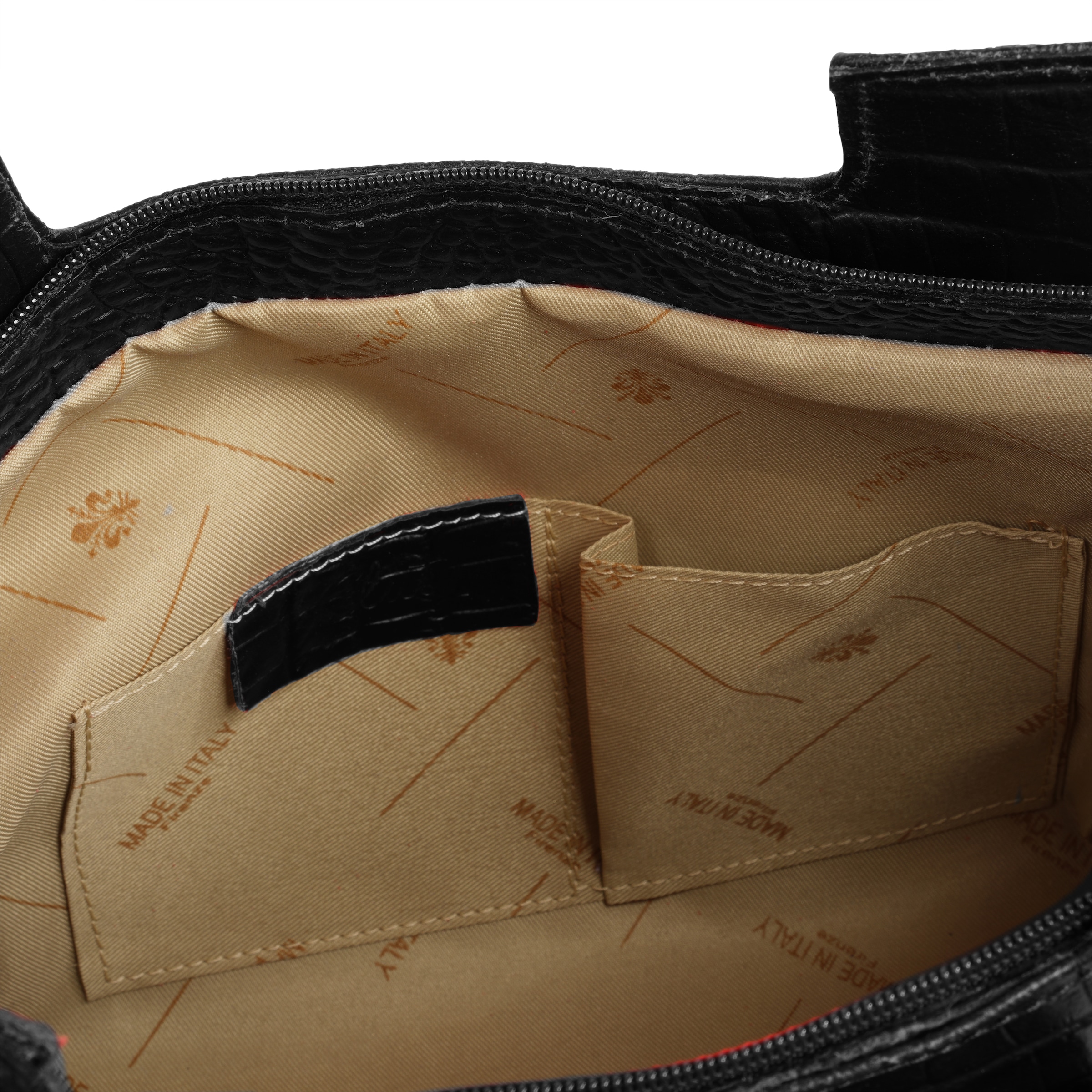 Cluty Henkeltasche, echt Leder, Made in Italy