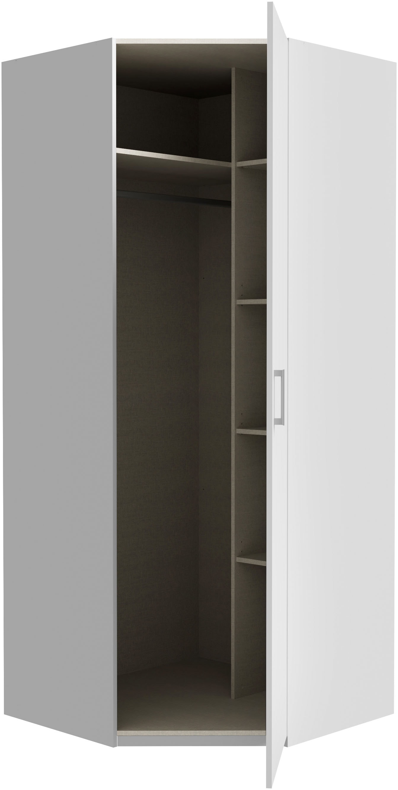 FORTE Eckkleiderschrank Eckkleiderschrank, Stauraum, Aufsatz optional bestellbar