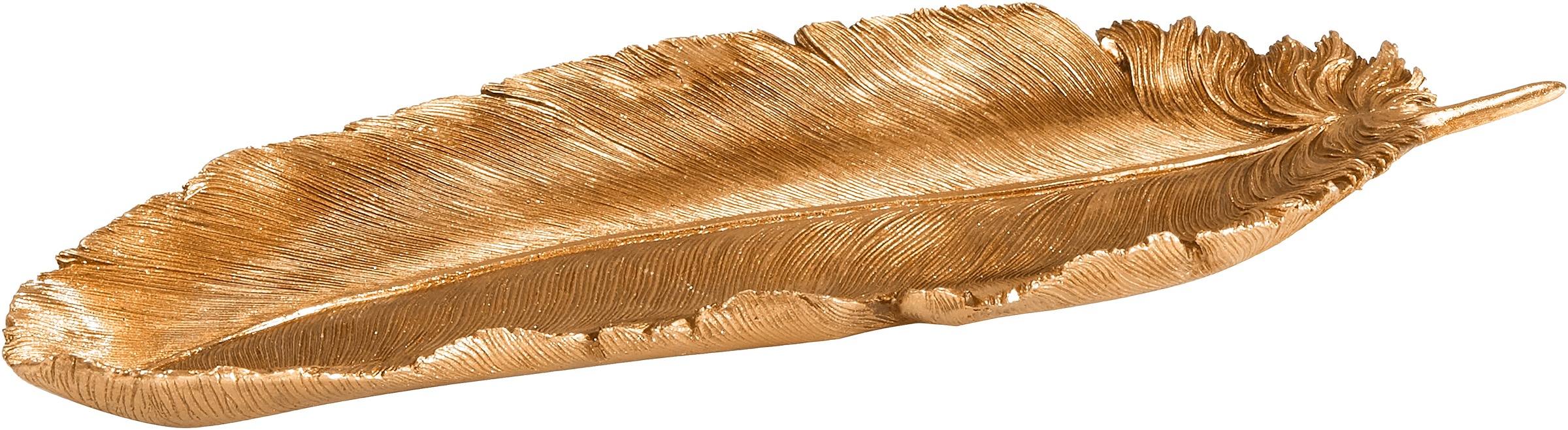 Image of Guido Maria Kretschmer Home&Living Dekotablett »Feder, goldfarben«, mit Antik-Finish bei Ackermann Versand Schweiz