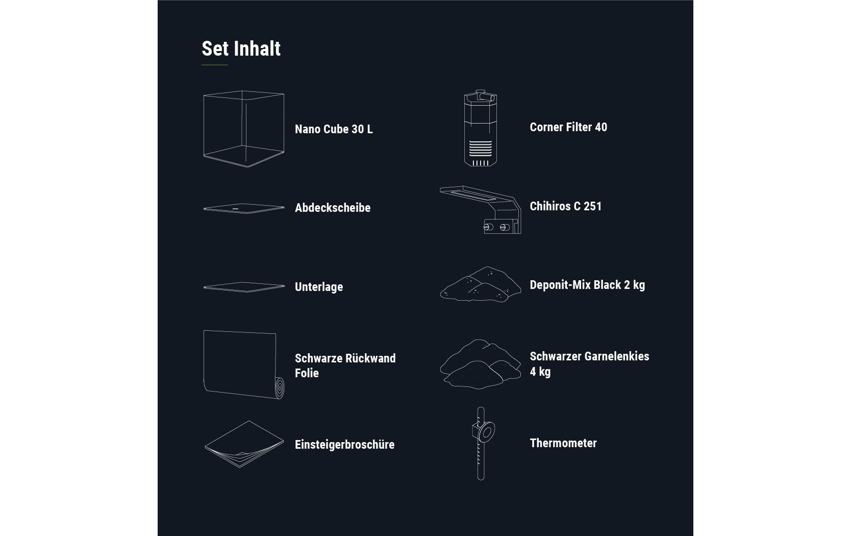 DENNERLE Aquarien-Set »Nano Cube Complete, 30 l« Mini Aquarium Komplettset