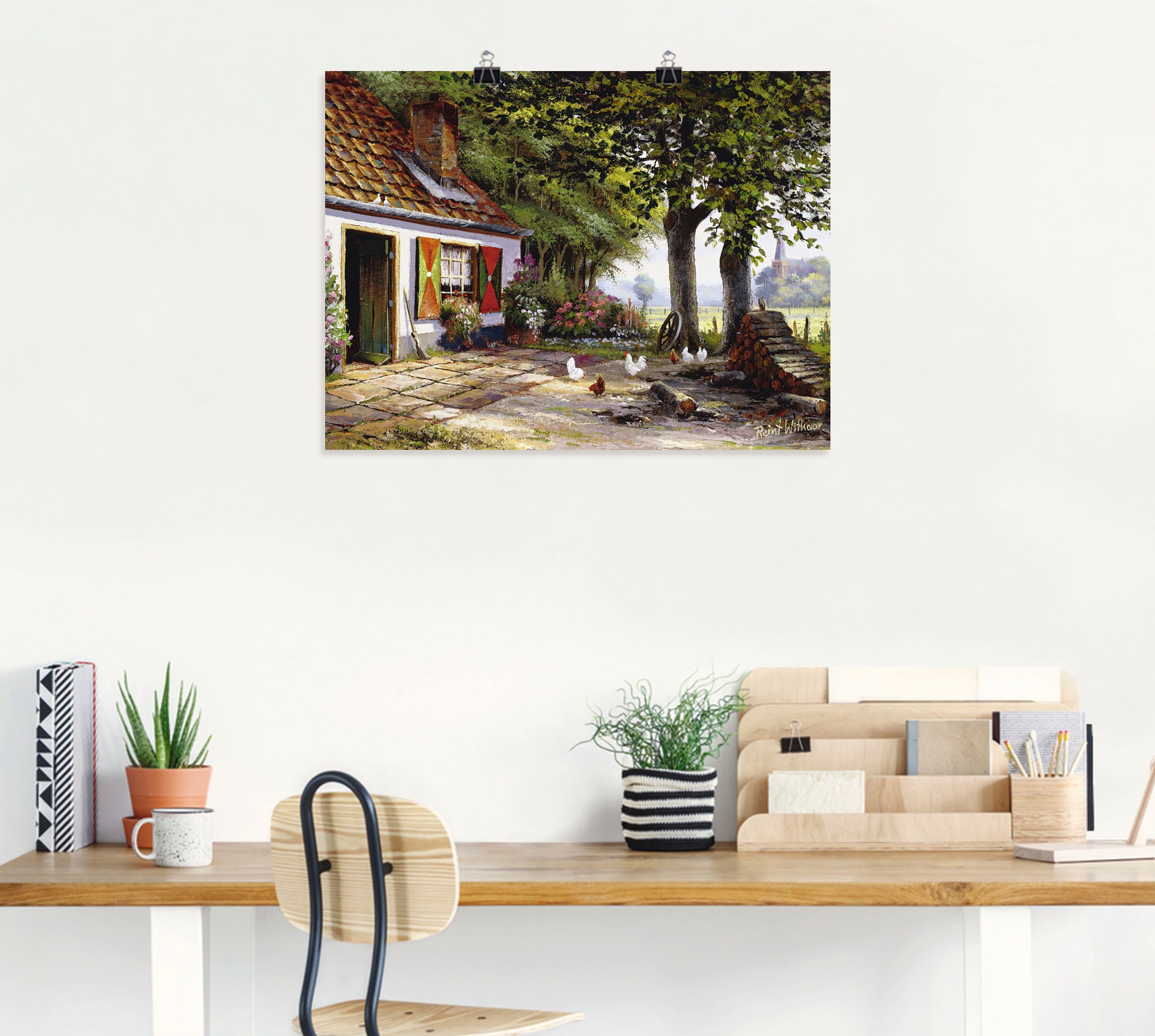 Artland Fresque murale »Hühner auf dem Hof« 1 cuis tlg. als Leinwandbild, Poster in verschied. Grössen