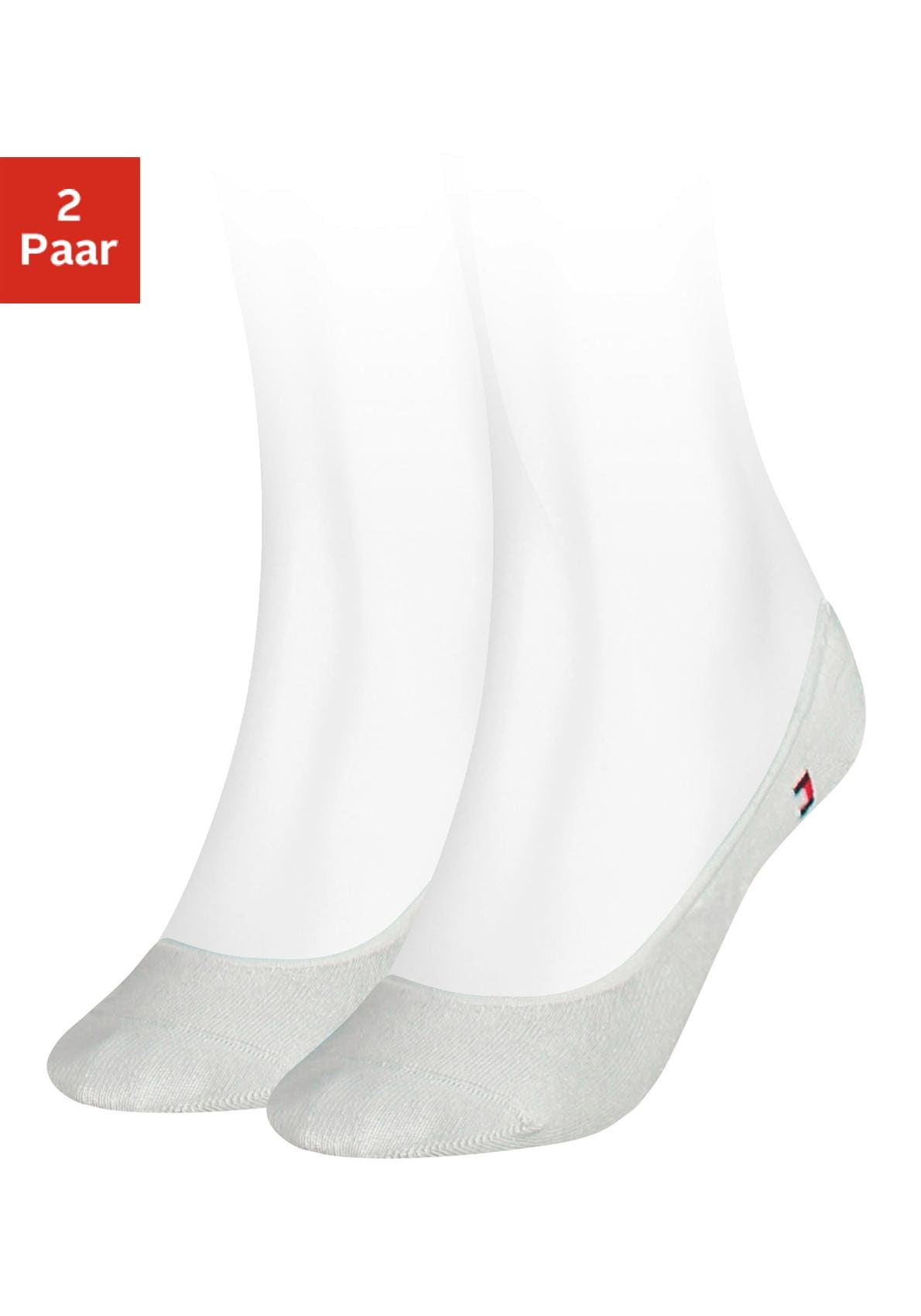 Tommy Hilfiger Füsslinge »TH WOMEN FOOTIE INVISIBLE 2P«, (2 Paar, 2 Paar), mit flacher Zehennaht
